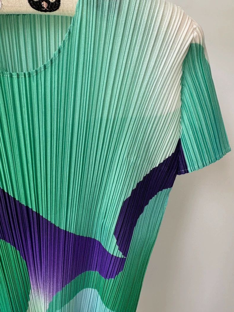 Issey Miyake Issey Miyake size:3 Green cloud pleated short-sleeved shir Size XS / US 0-2 / IT 36-38 - 3 Thumbnail