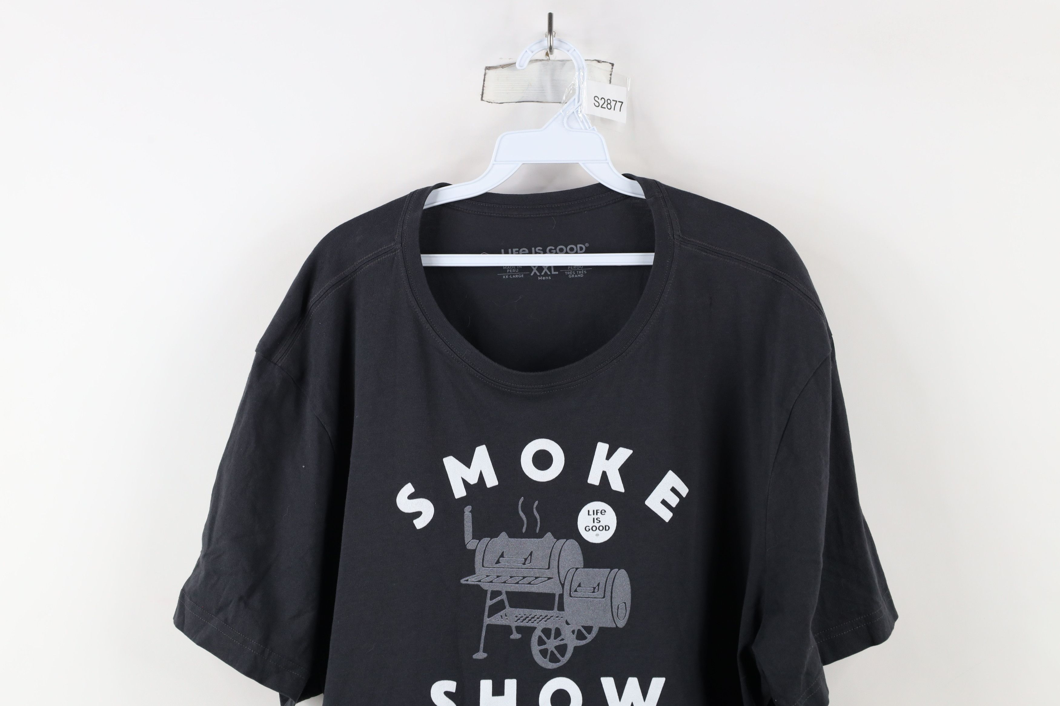 Life is Good × Vintage Life is Good Smoke Show Grill Smoker T-Shirt Charcoal Gray Size US XXL / EU 58 / 5 - 2 Thumbnail