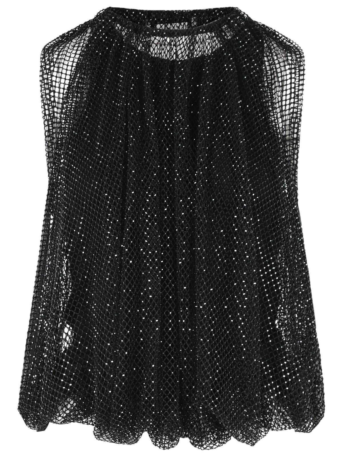 SPORTMAX 'Nodo' Mesh Top With Black Crystals