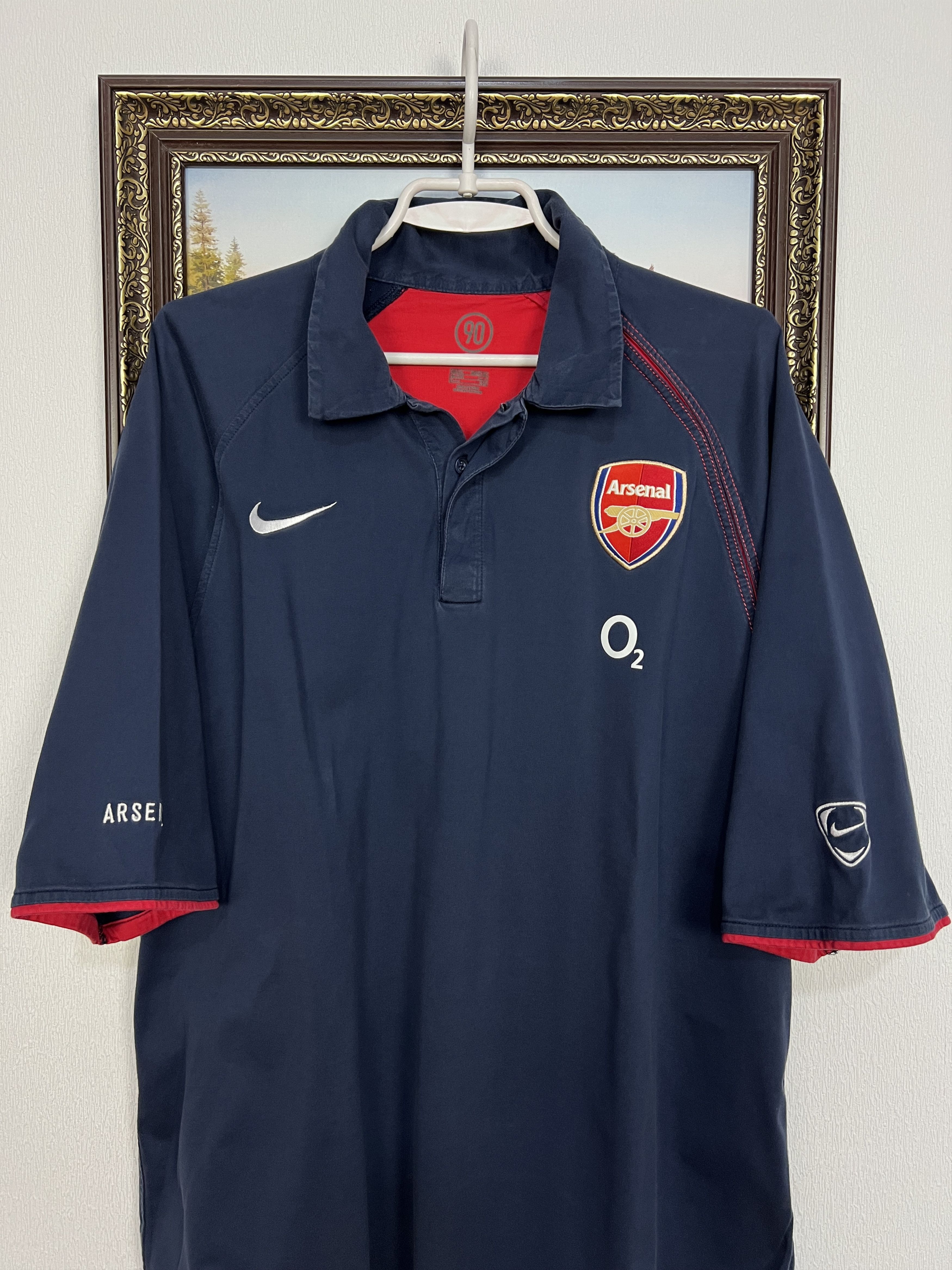 Nike Arsenal o2 Football Polo Shirt Soccer Jersey Gunners 3XL Size US XXL / EU 58 / 5 - 2 Thumbnail