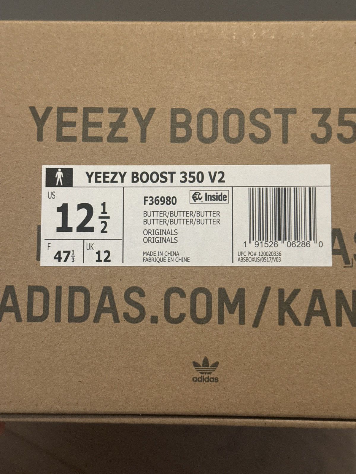 Adidas YEEZY BOOST 350 V2 F36980 BUTTER Size US 12.5 / EU 45-46 - 6 Thumbnail
