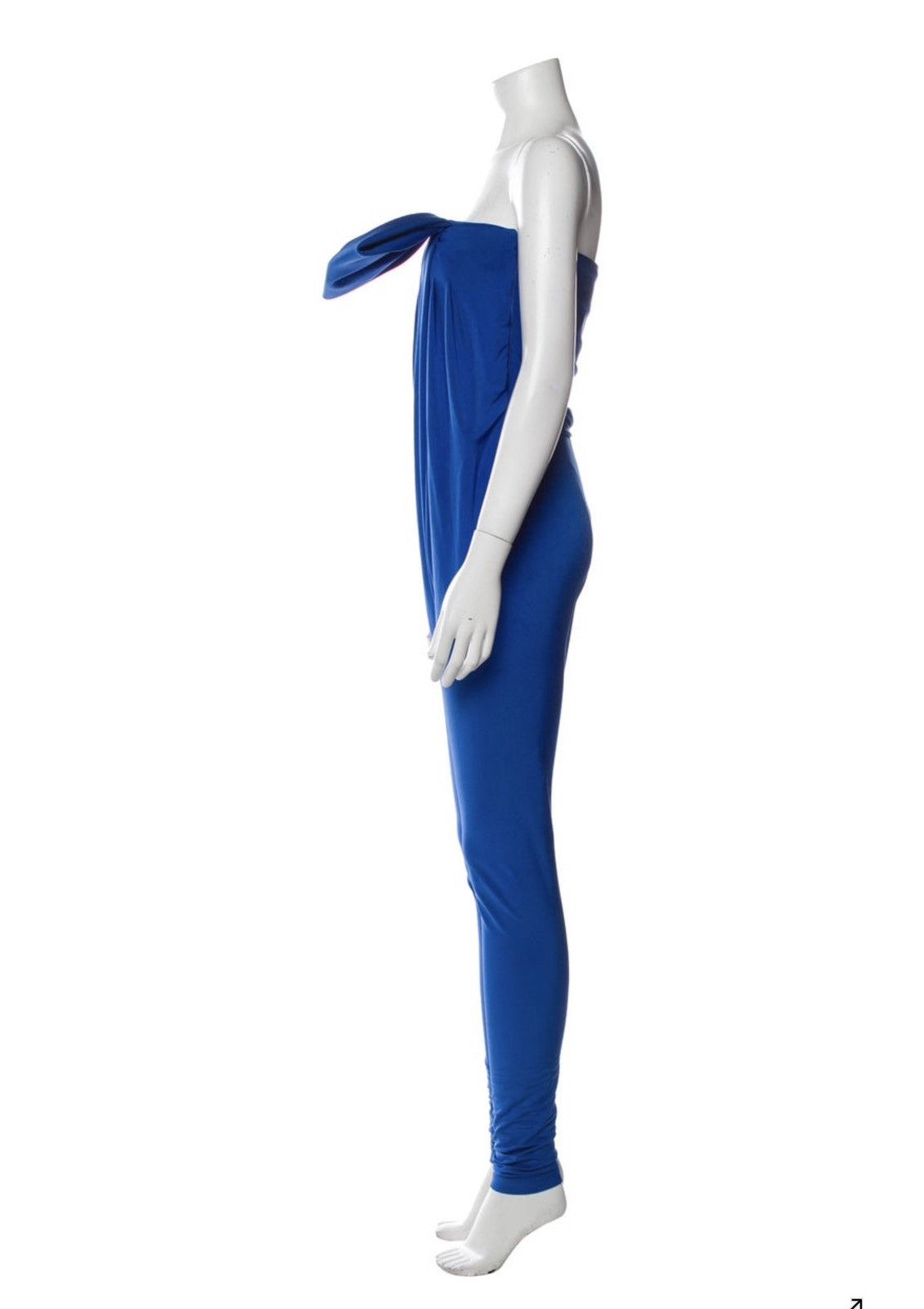Saint Laurent Paris Saint Laurent 2022 Strapless Blue Jumpsuit US4/FR36 Size 27" / US 4 / IT 40 - 2 Thumbnail