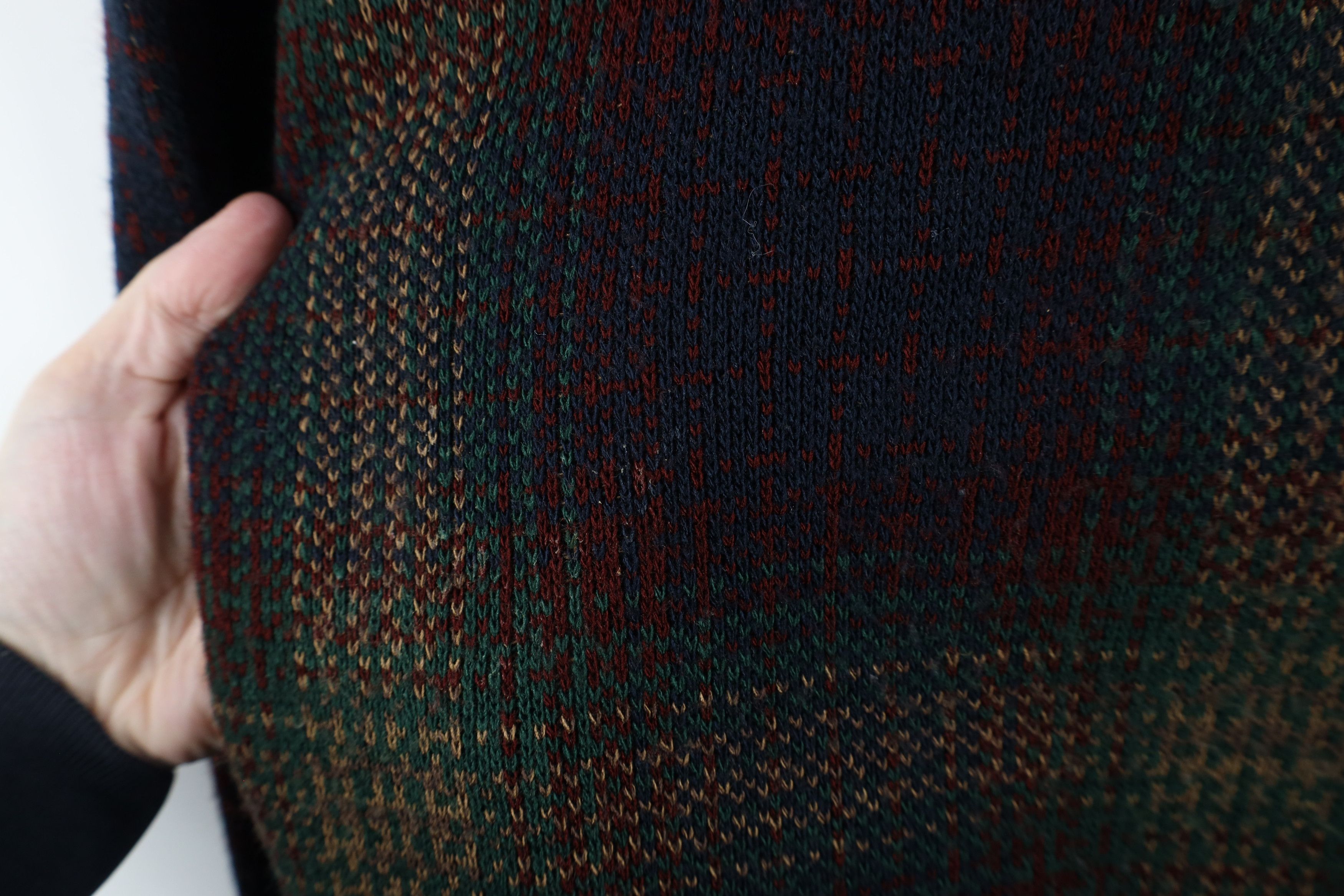 Vintage Vintage 90s Streetwear Plaid Knit Crewneck Sweater Acrylic Size US L / EU 52-54 / 3 - 4 Thumbnail