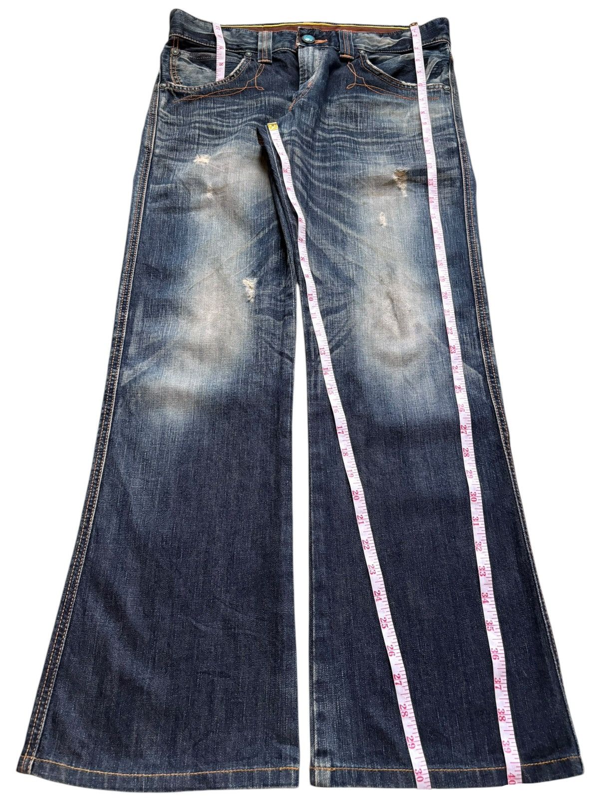 Edwin × Japanese Brand Vintage Japanese Edwin Bleach Mud Wash Bootcut Flare Jeans Size US 33 - 13 Thumbnail