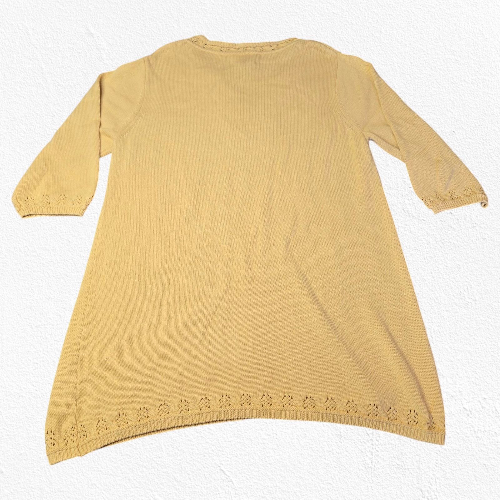 Other Y2K Yellow Crochet Knit Tunic Sweater Dress Size Large Size L / US 10 / IT 46 - 8 Thumbnail