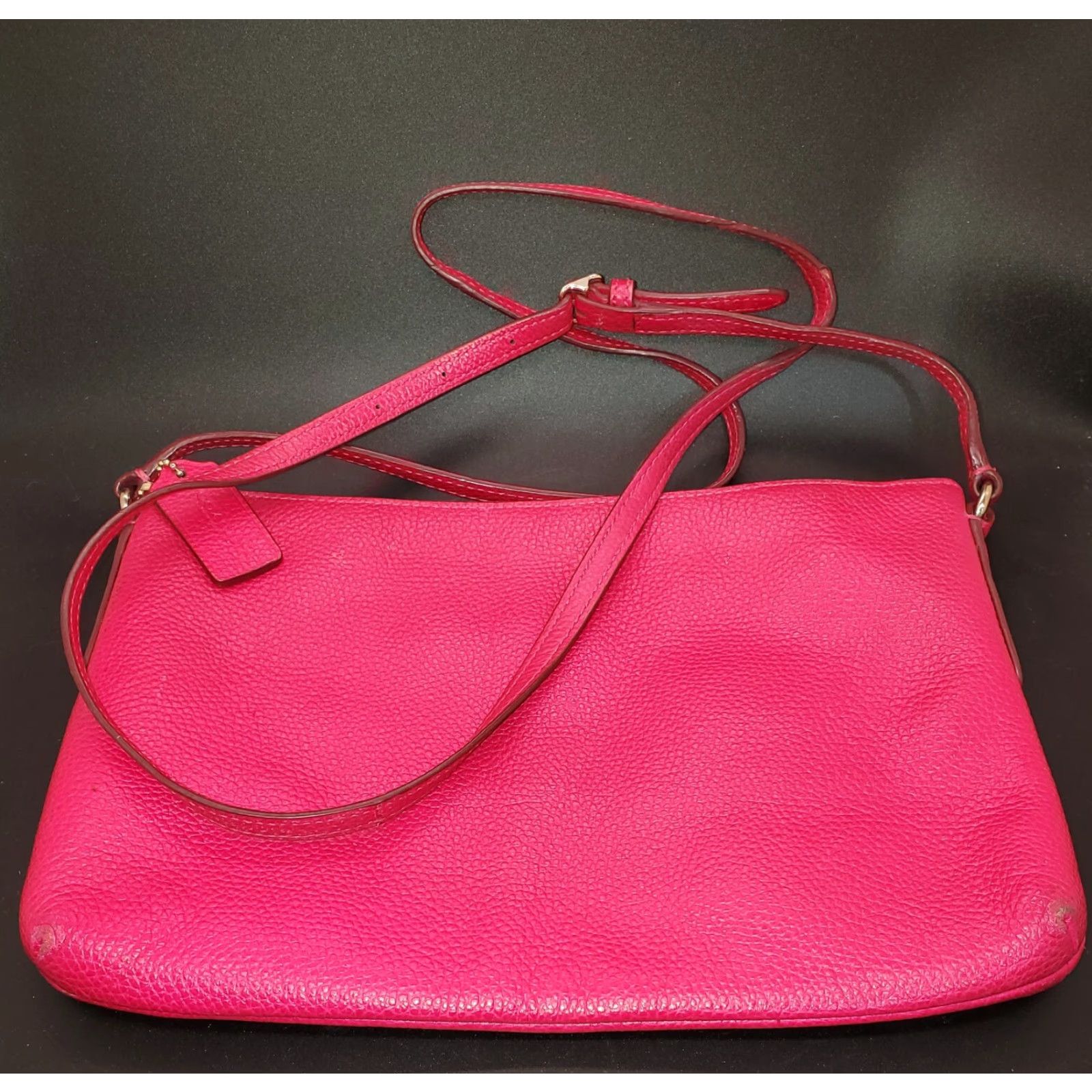 Coach VINTAGE Coach Signature Crossgrain Leather Crossbody Fuschia Pink Purse F57788 Size ONE SIZE - 5 Thumbnail