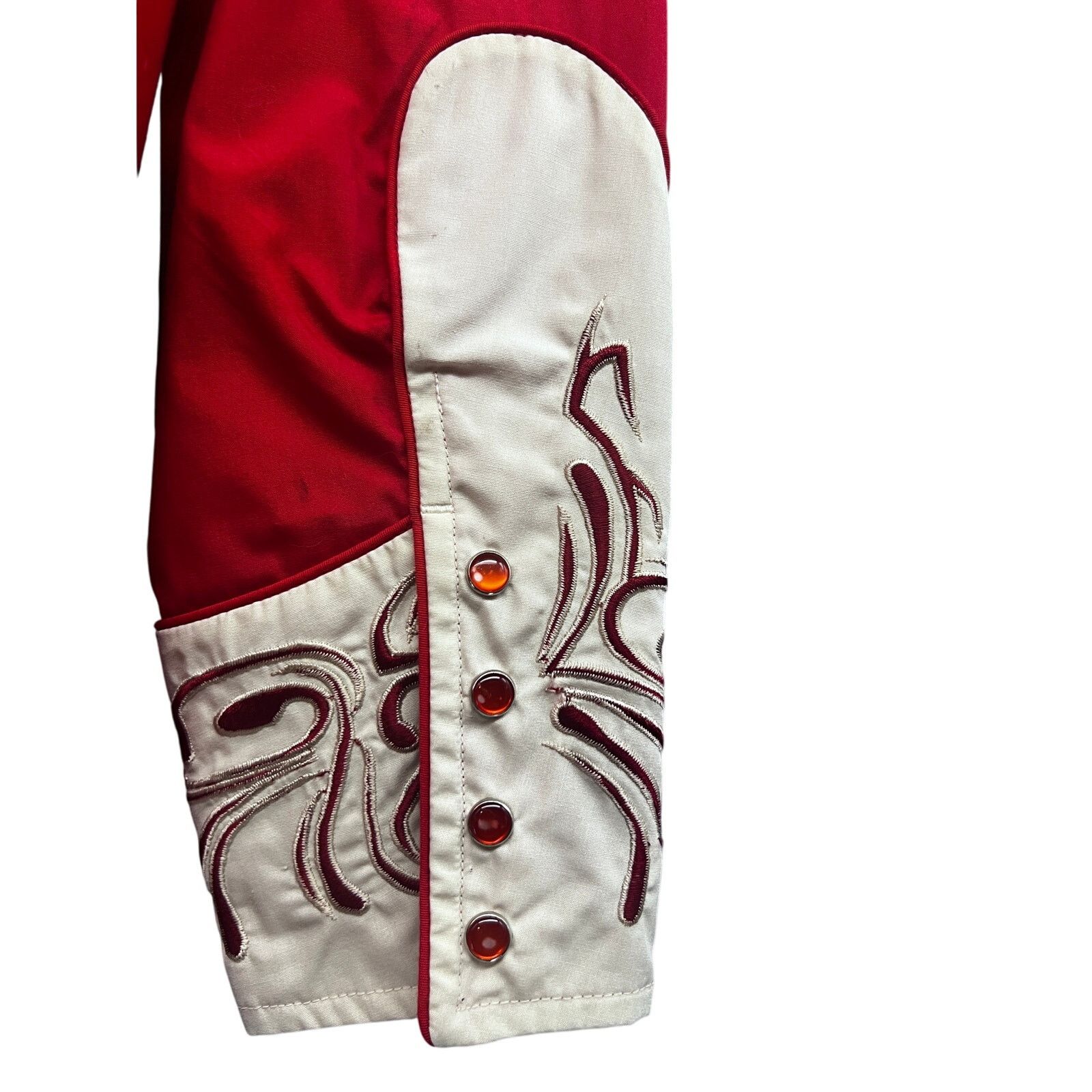 Dragonfly Dragonfly Rockabilly Cowboy Western Red Pearl Snap Shirt M Size US M / EU 48-50 / 2 - 6 Thumbnail