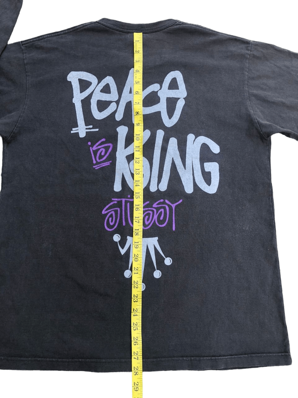 Stussy Vintage Y2K Stussy Peace Is King Long Sleeve Tee Sunfaded Size US XL / EU 56 / 4 - 22 Thumbnail