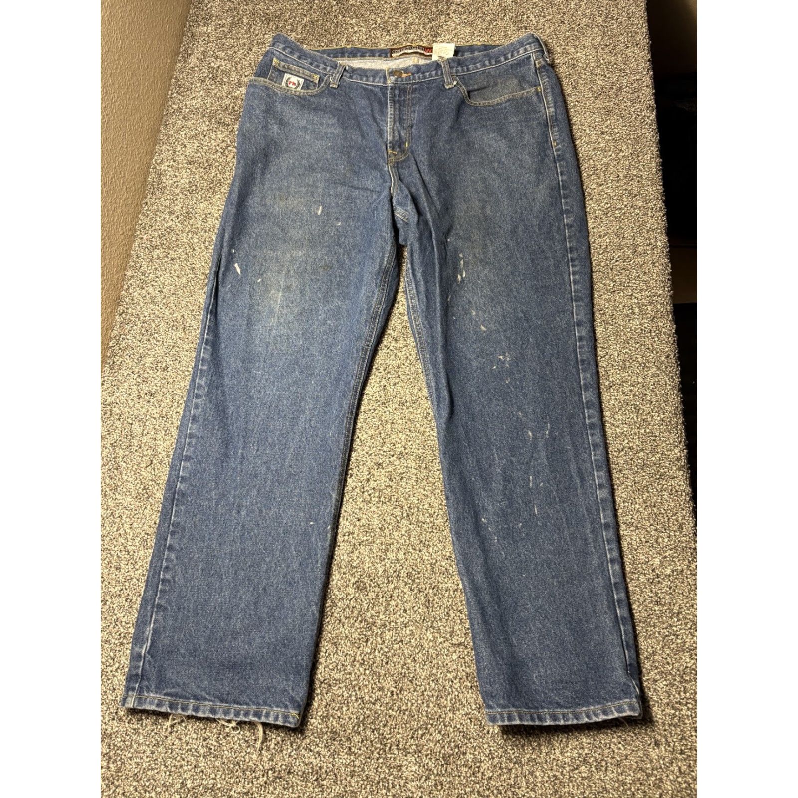 Denime Cinch WRX FR Jeans Men 40x34 Denim White Label Relaxed Flame-Resistant Work Jeans 5-Pocket American Cowboys Color Blue Mens Size US 40 / EU 56 - 2 Thumbnail