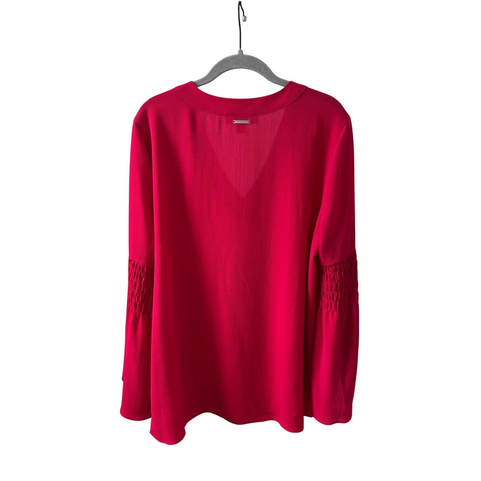 Michael Kors Michael Kors Red V-Neck Blouse Womens Large Long Sleeve Size L / US 10 / IT 46 - 9 Thumbnail