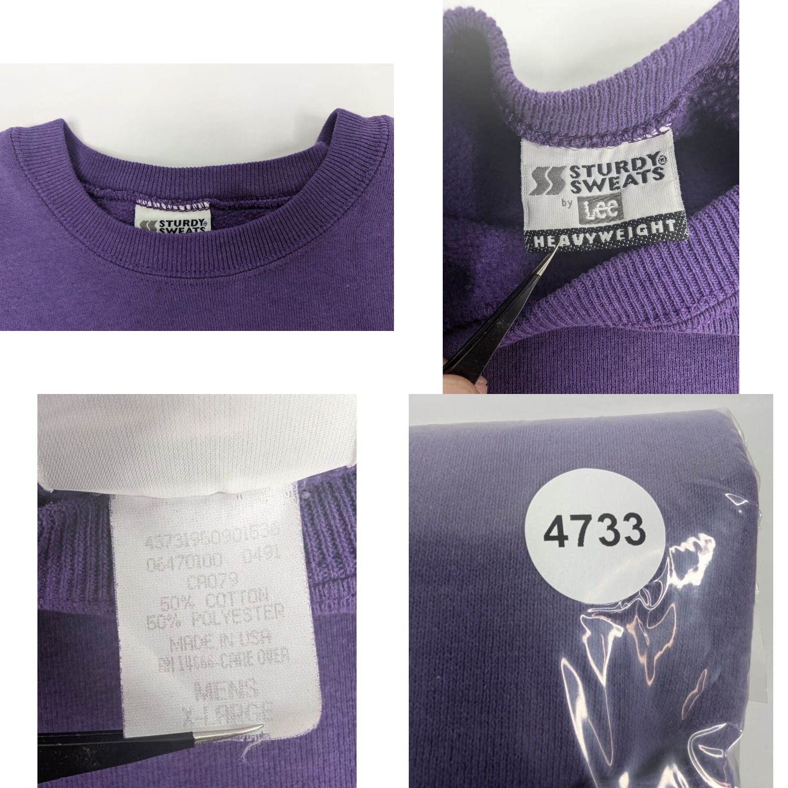 Lee VINTAGE Lee Sweatshirt Crewneck Sweats Pullover Men XL Purple USA Made Cardinal Size US XL / EU 56 / 4 - 8 Thumbnail