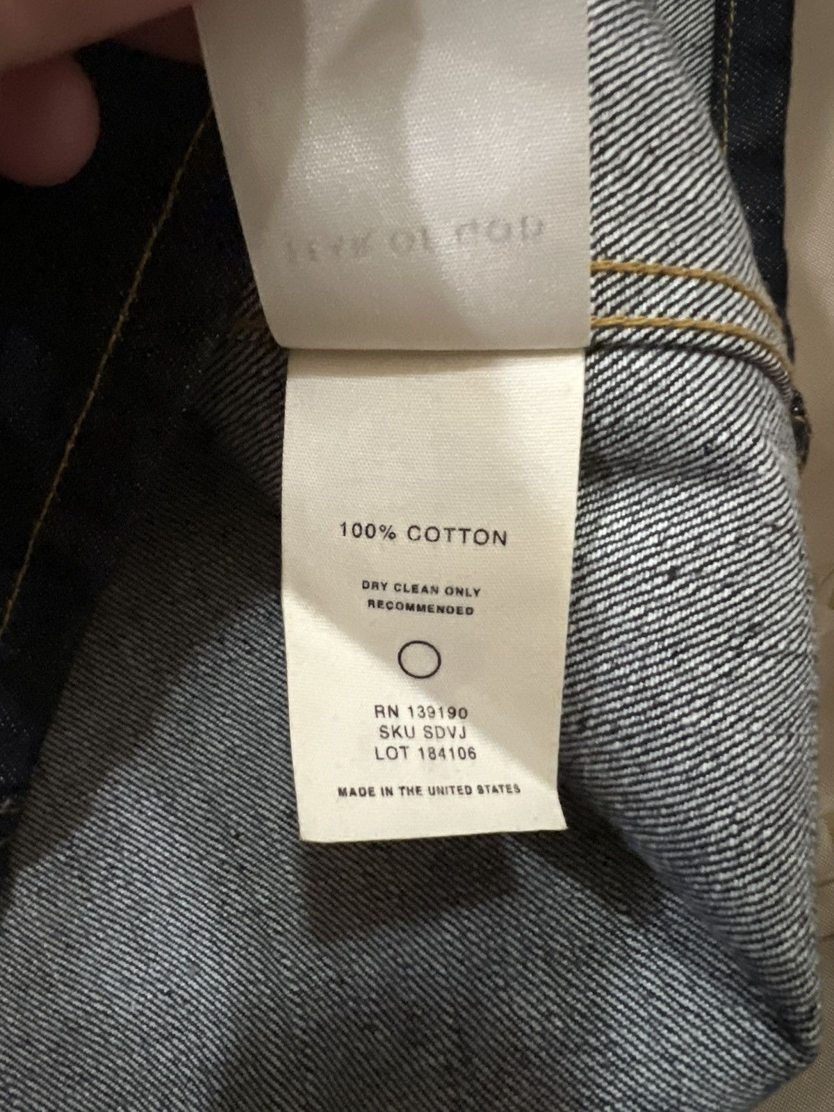 Fear of God Fear of God Raw Selvedge Denim Long Jacket Raw Indigo size S Size US S / EU 44-46 / 1 - 9 Thumbnail