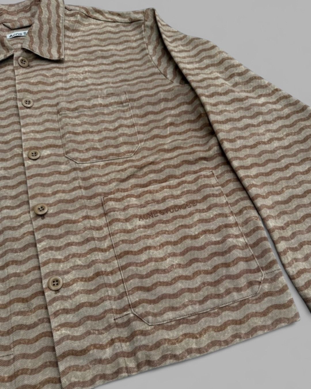 Acne Studios SS2022 Acne Studios Wave Print Denim Work Jacket Size US L / EU 52-54 / 3 - 10 Thumbnail