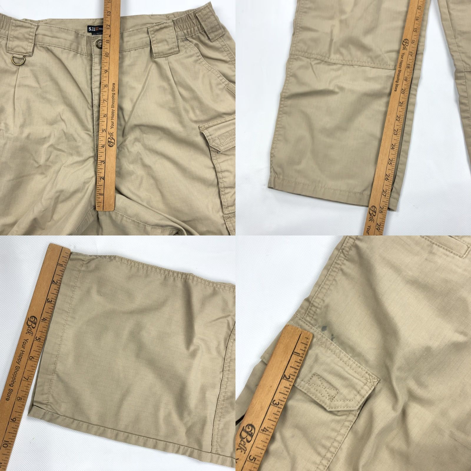 Vintage 5.11 Tactical Series Men's Cargo Pants Khaki Tan Ripstop Outdoor Size 36x28 Size US 36 / EU 52 - 8 Thumbnail
