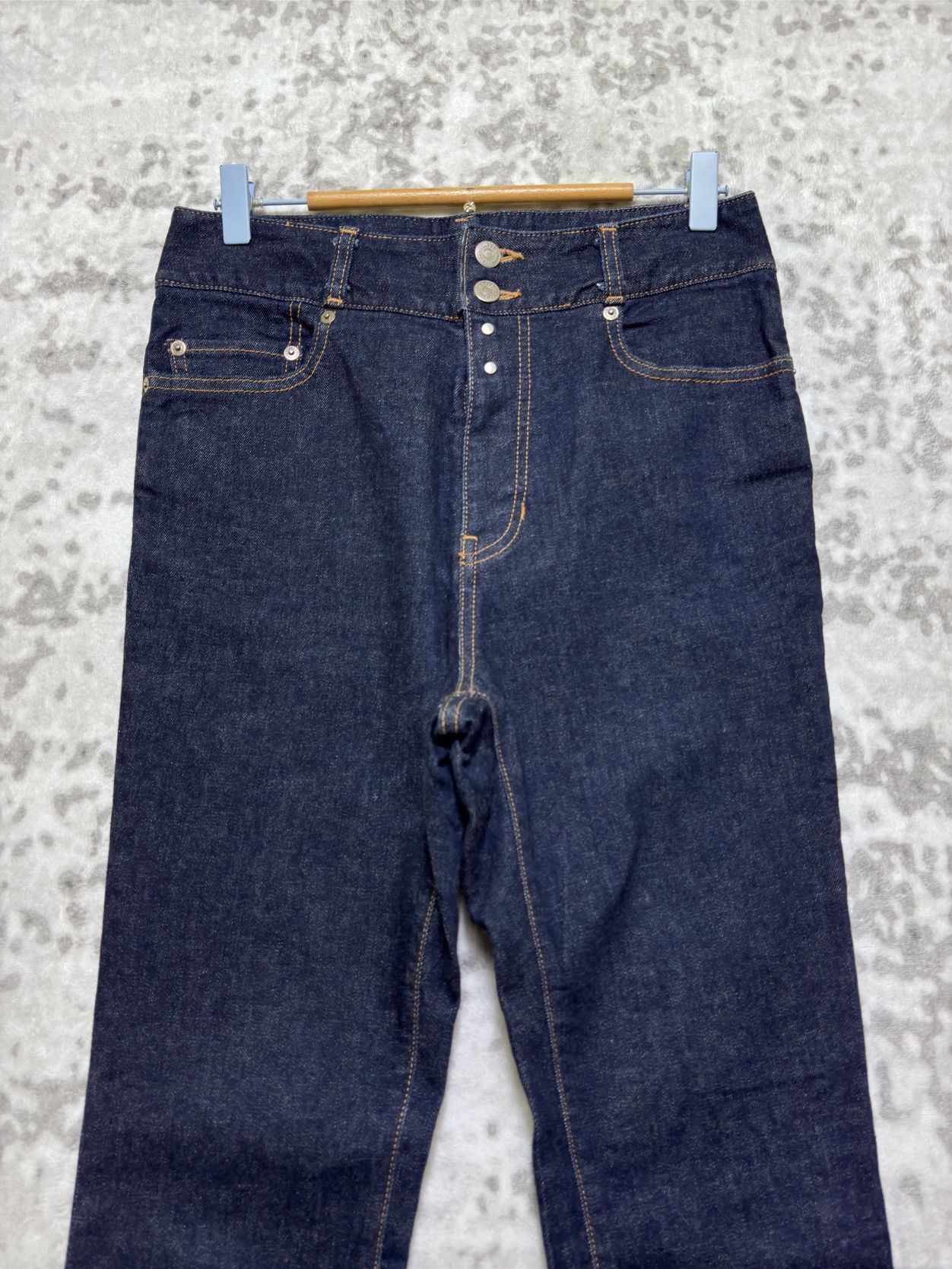 CABANE de ZUCCa Zucca Indigo Denim Jeans Slim Thigh Flared Leg Drop Crotch Size US 28 / EU 44 - 3 Thumbnail