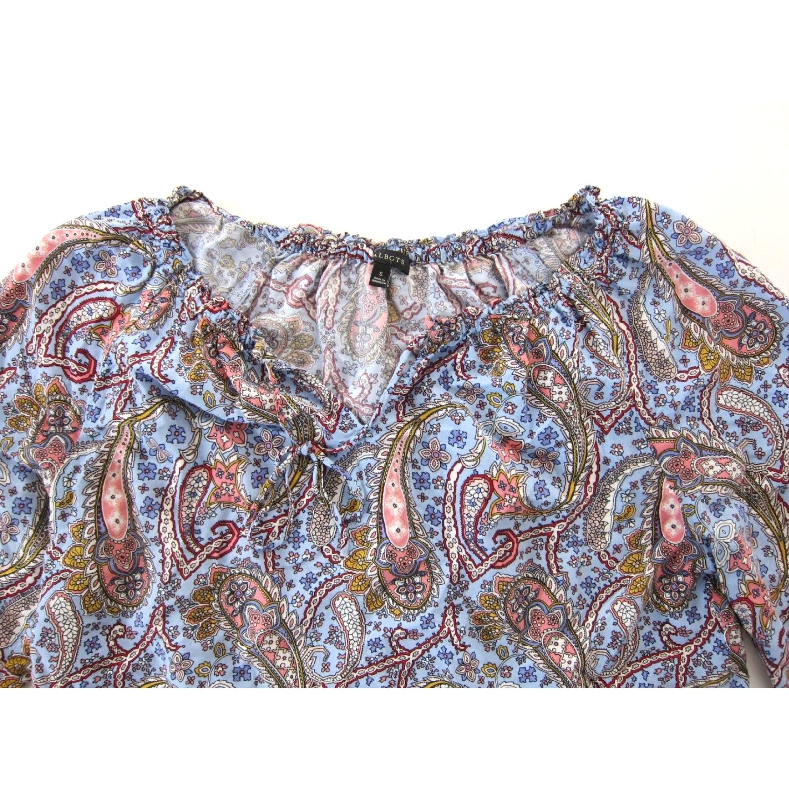 Talbots Talbots Blouse Shirt Womens 3/4 Sleeve Tunic Floral Blue 100% Rayon Small Size S / US 4 / IT 40 - 4 Thumbnail