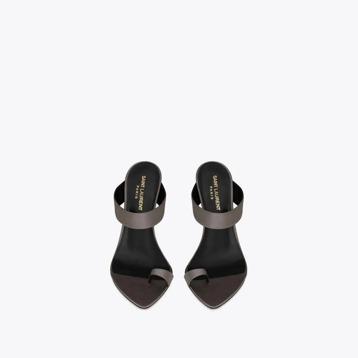 Saint Laurent Paris o1s1wg111024 Melody Sandals in Shiny Leather in Storm Grey Size US 6 / IT 36 - 4 Thumbnail