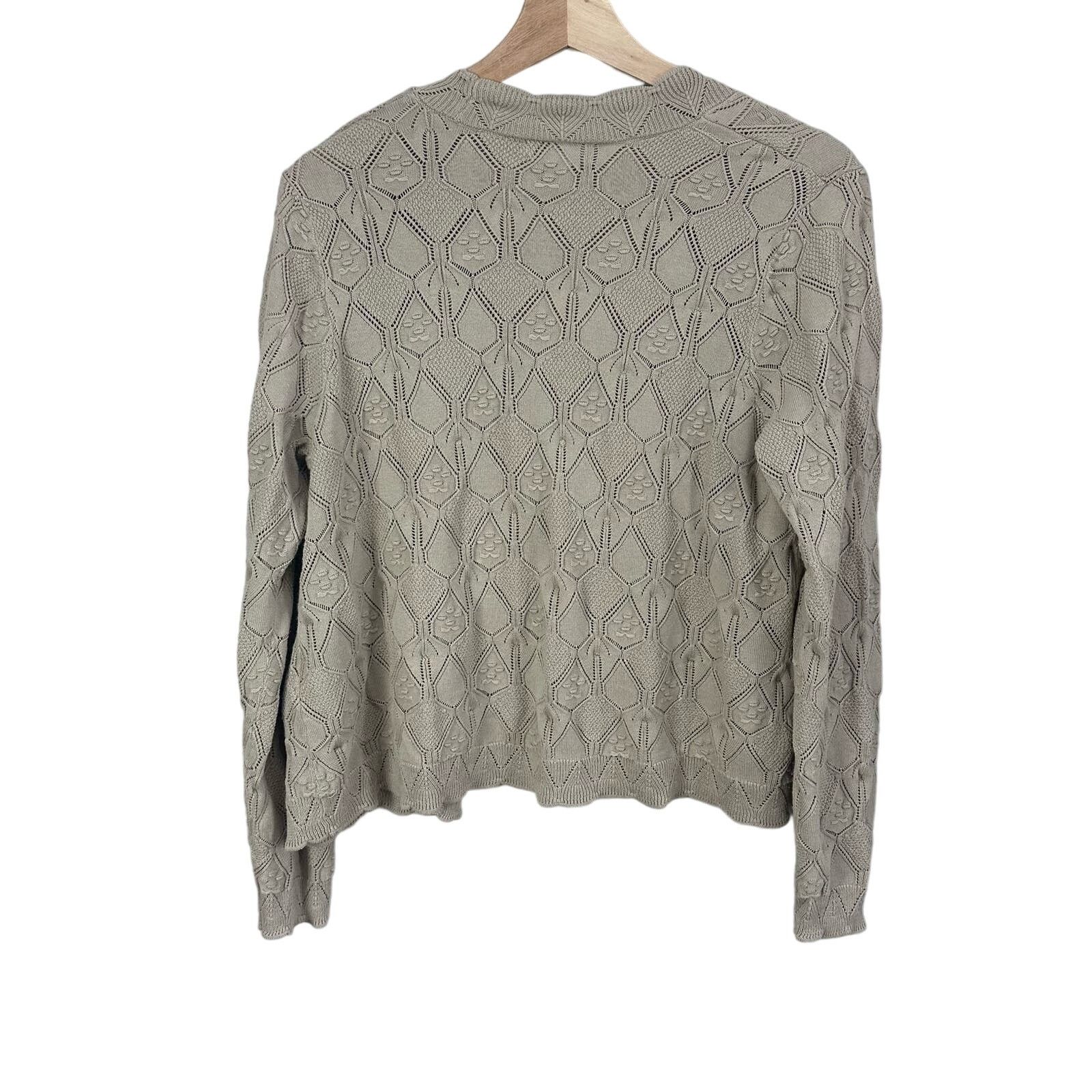 Other Charter Club Popcorn Bauble Knit Eyelet Cardigan Sweater L Size L / US 10 / IT 46 - 2 Thumbnail