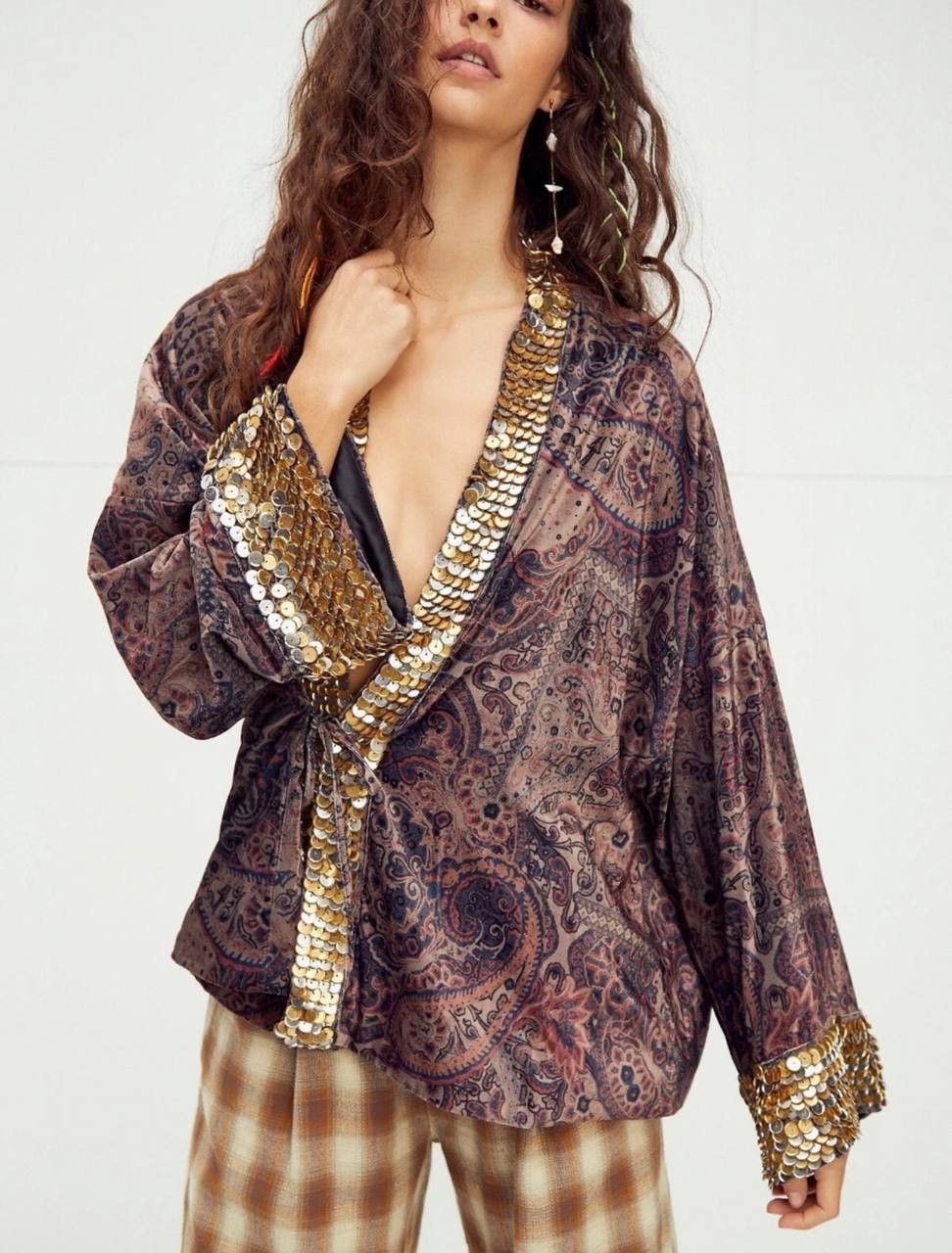 Free People New Free People Avant garde Layla Embellished Kimono size M Size M / US 6-8 / IT 42-44 - 2 Thumbnail