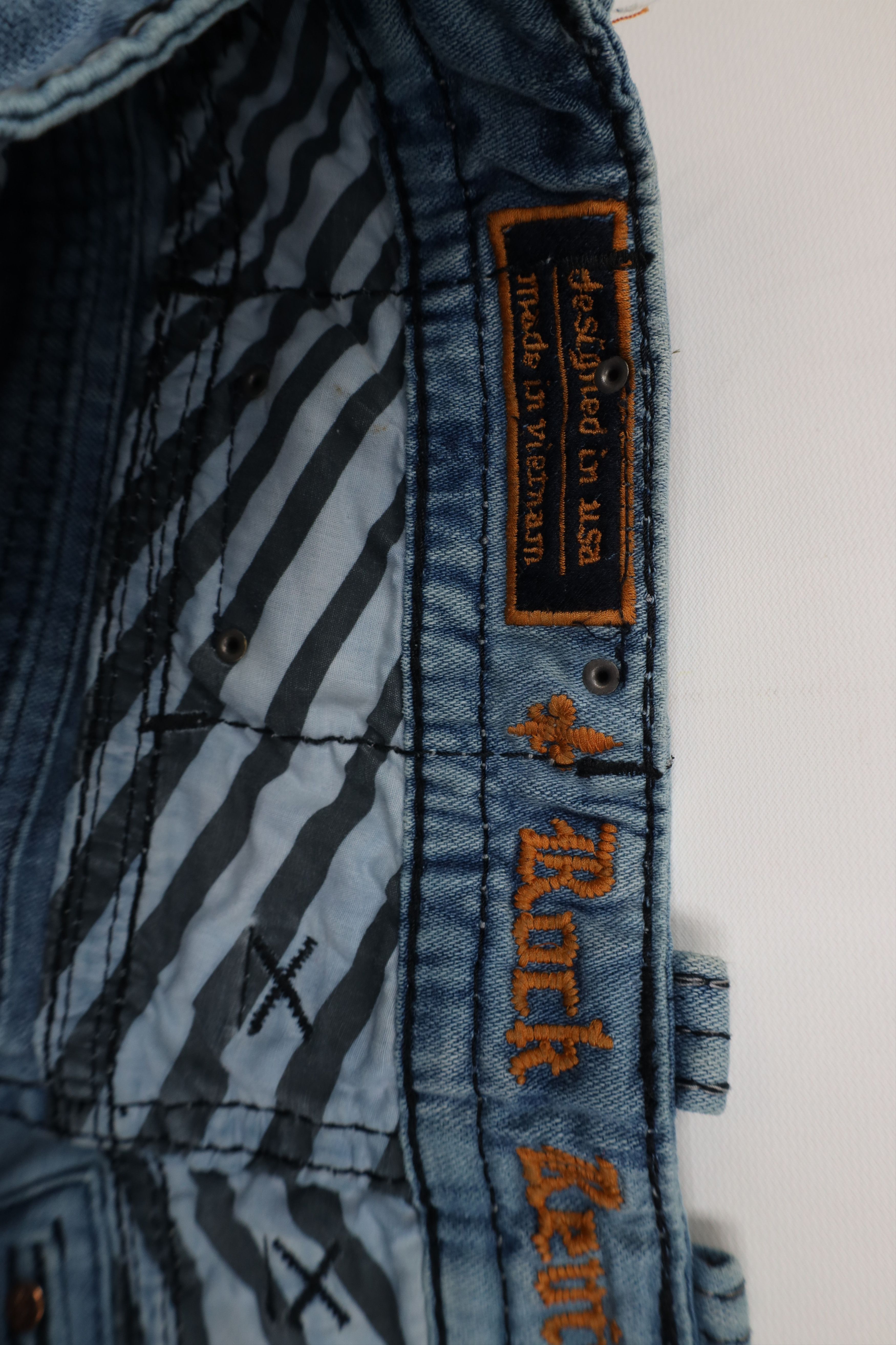 Rock Revival Rock Revival Acid Wash Teles Alt Straight Leg Jeans Studded Size US 34 / EU 50 - 8 Thumbnail