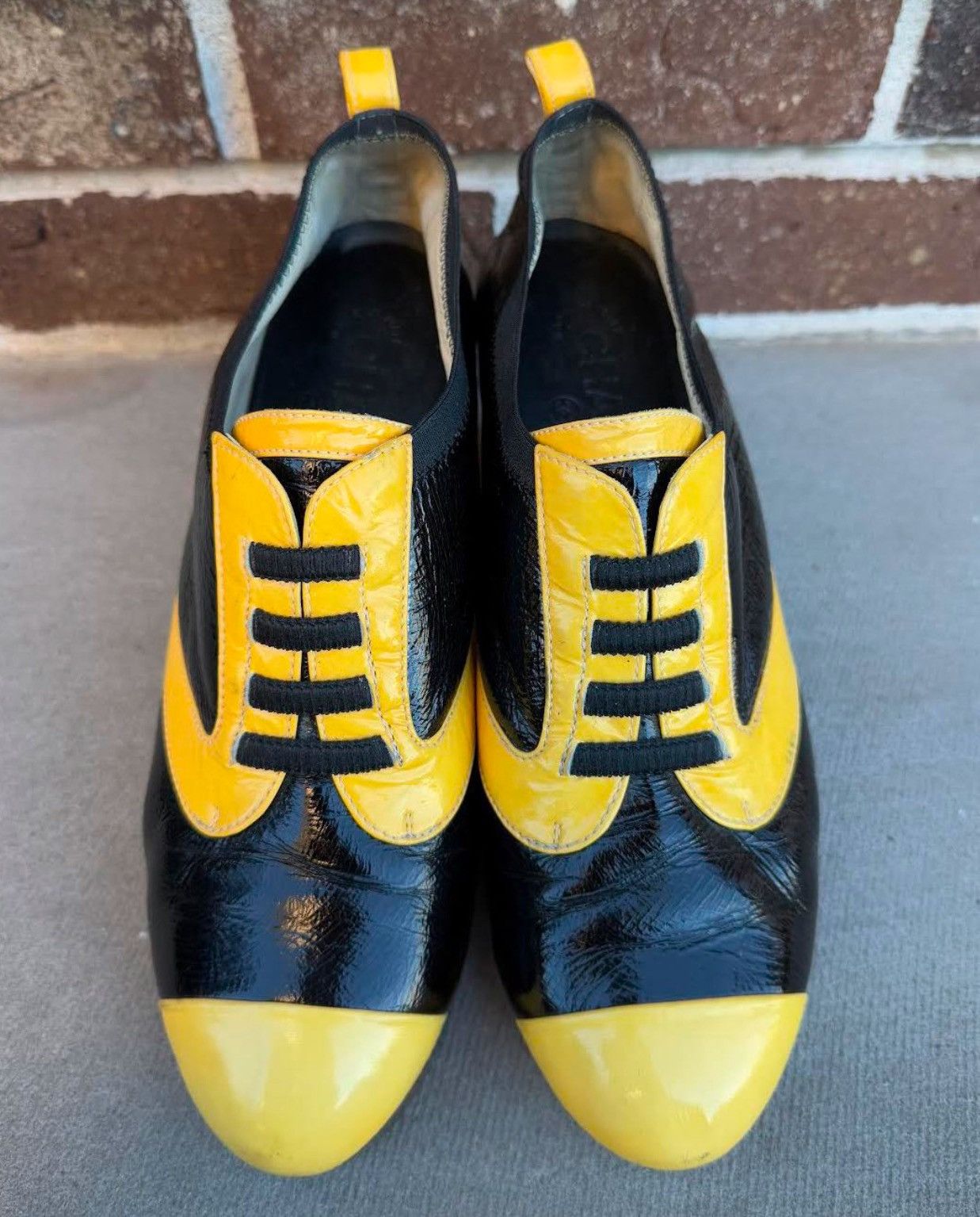 Chanel Women's Chanel Black / Yellow Patent Leather Wedge (Size 38) Size US 7.5 / IT 37.5 - 3 Thumbnail