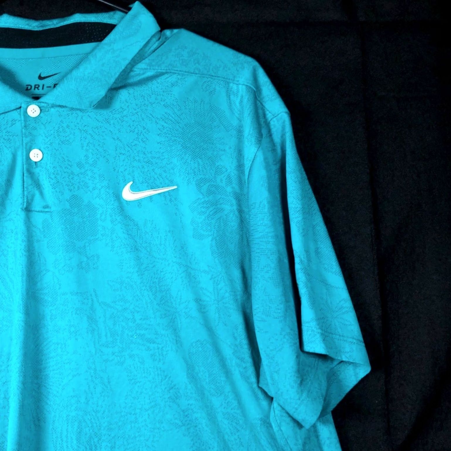 Nike Nike Mens Polo Shirt Teal Floral Dry Fit Short Sleeve Athletic Golf XL Size US XL / EU 56 / 4 - 5 Thumbnail