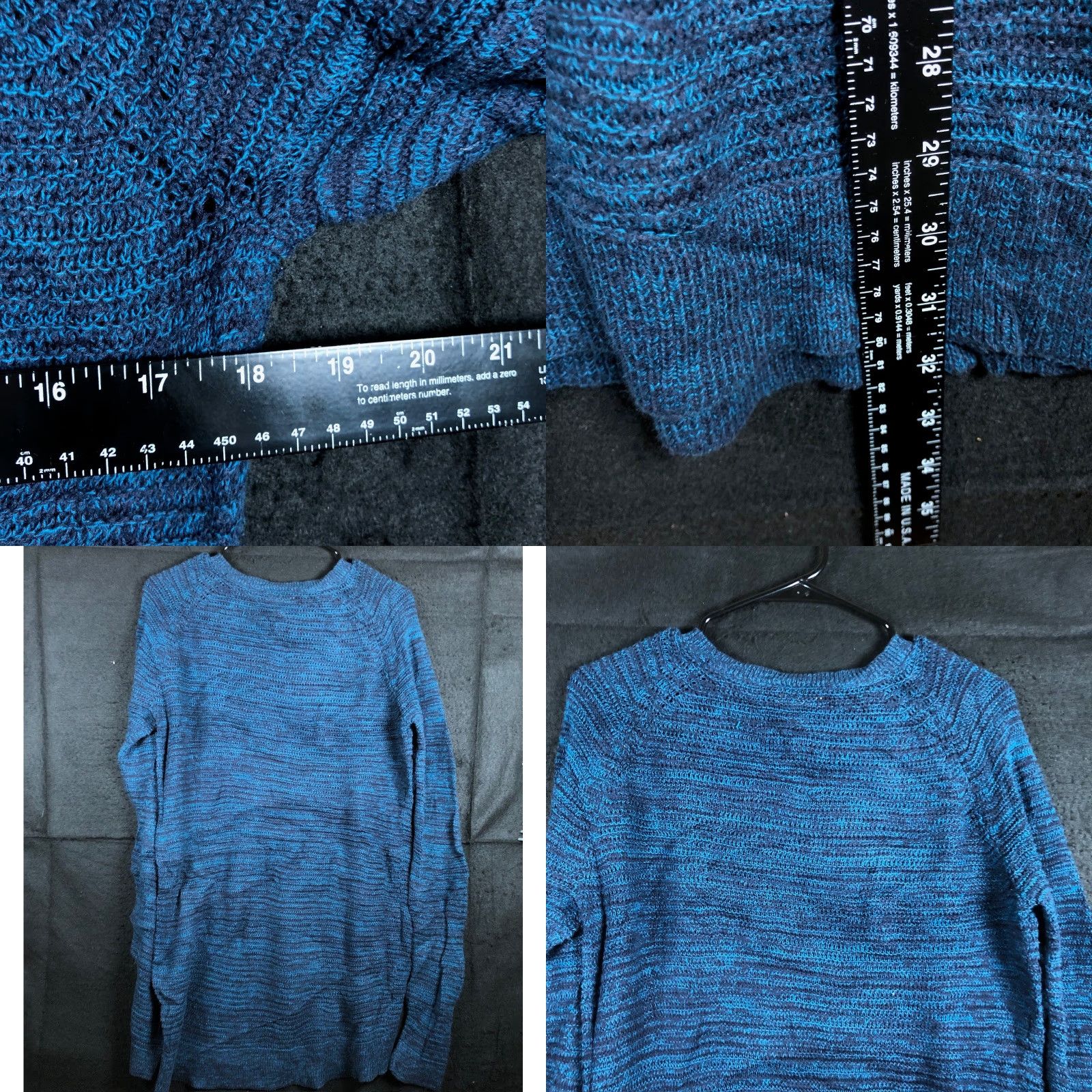 Loft LOFT Ann Taylor Womens Sweater Navy Blue Crew Long Sleeve 100% Cotton Large Size L / US 10 / IT 46 - 8 Thumbnail