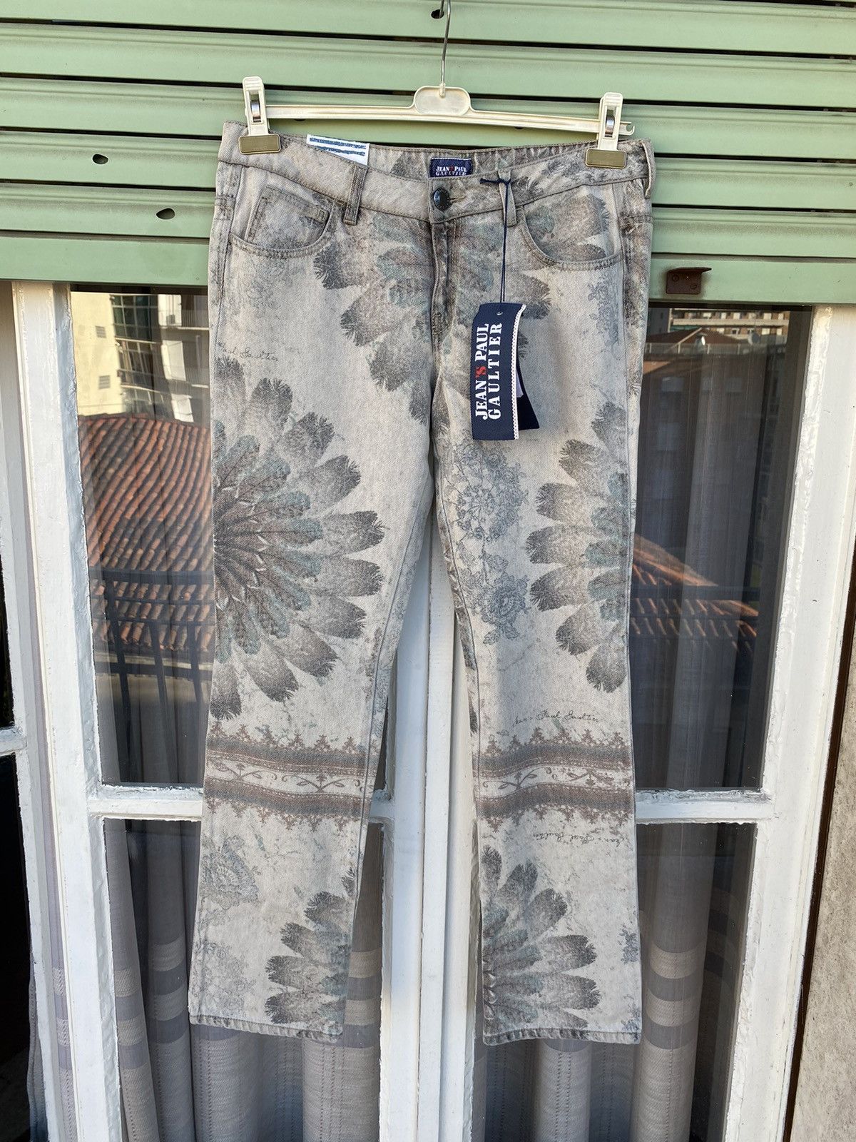 Jean Paul Gaultier Rare Jean Paul Gaultier Insane Printed Denim Pants Size 24" / US 00 / IT 34 - 1 Thumbnail