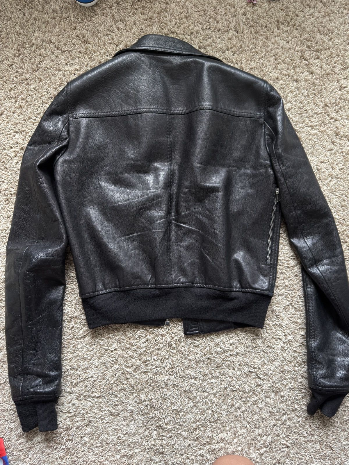 Rick Owens Black Leather Glitter Trench Jacket SS18 Dirt | Grailed