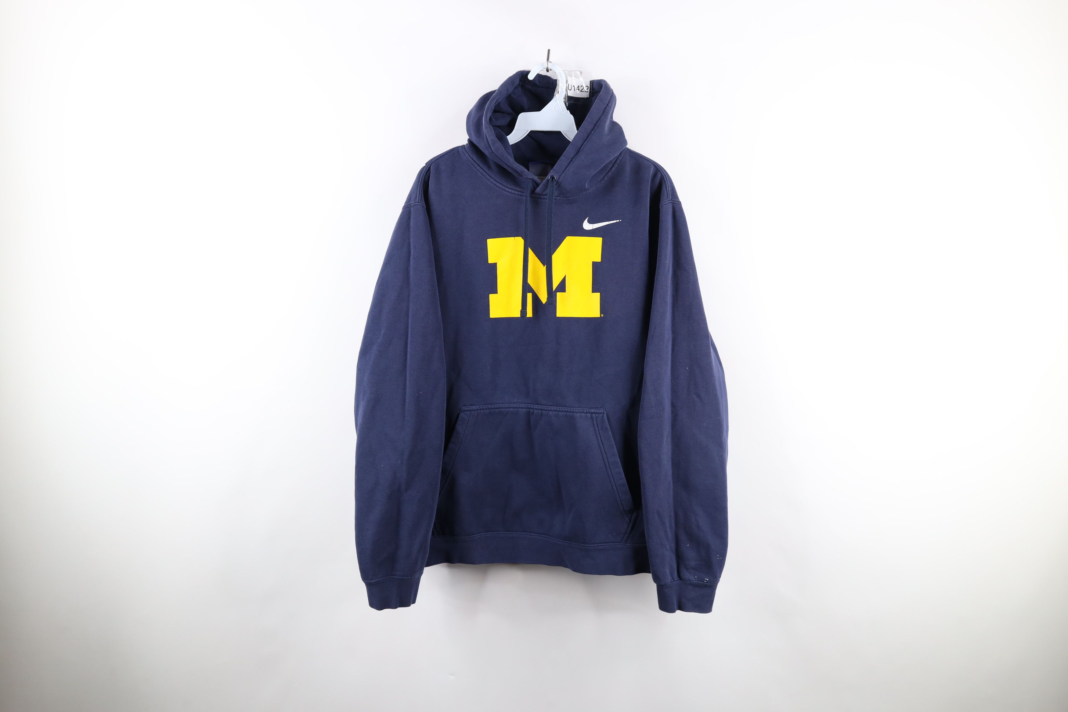 Nike × Vintage Nike Mens M University of Michigan Hoodie Sweatshirt Blue Size US L / EU 52-54 / 3 - 1 Thumbnail