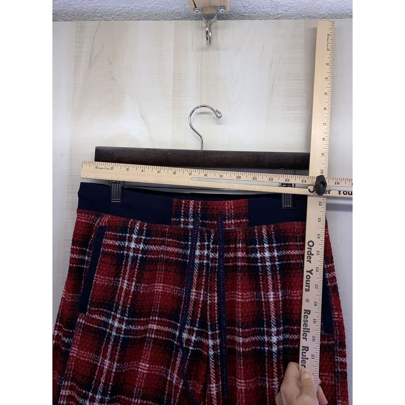 Nautica NAUTICA Womens Size S Lightweight Red Plaid Fleece Pajama Bottoms Pants-7513 Size 28" / US 6 / IT 42 - 2 Thumbnail