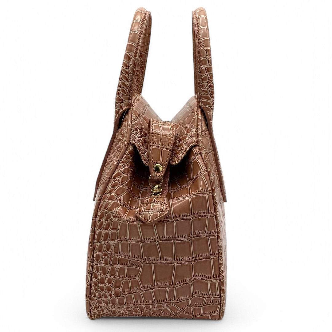 Vivienne Westwood Vivienne Westwood - Pink Croco Handbag Shoulder Bag Gold Orb Size ONE SIZE - 3 Thumbnail