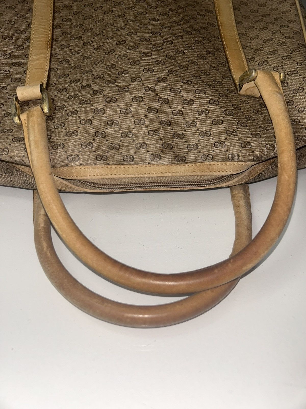 Gucci Vintage Gucci Micro GG Tan Coated Canvas Satchel Handbag Size ONE SIZE - 12 Thumbnail