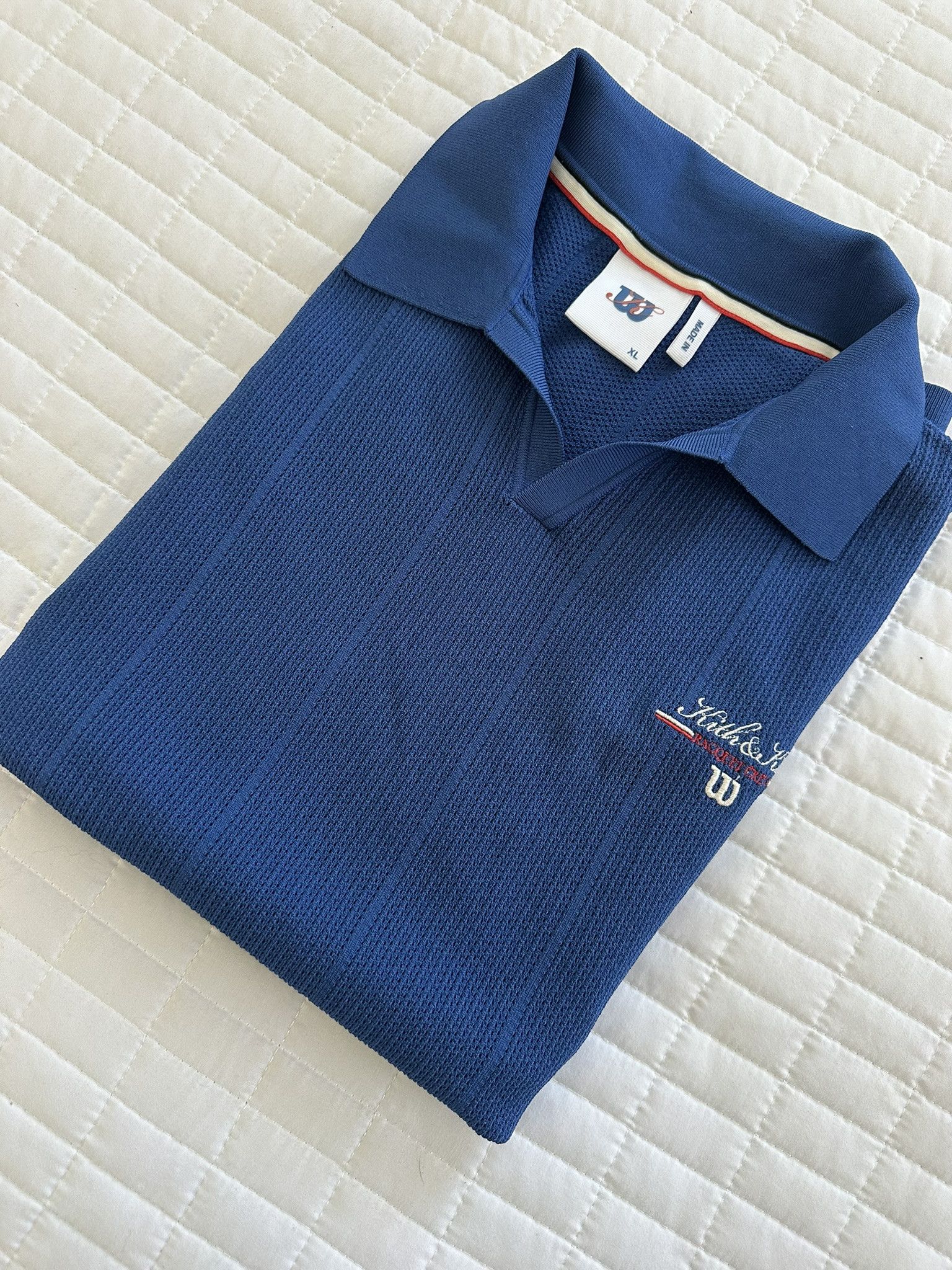 Kith Kith Wilson Cable Johnny Collar Polo Blue Quartz Size US XL / EU 56 / 4 - 8 Thumbnail