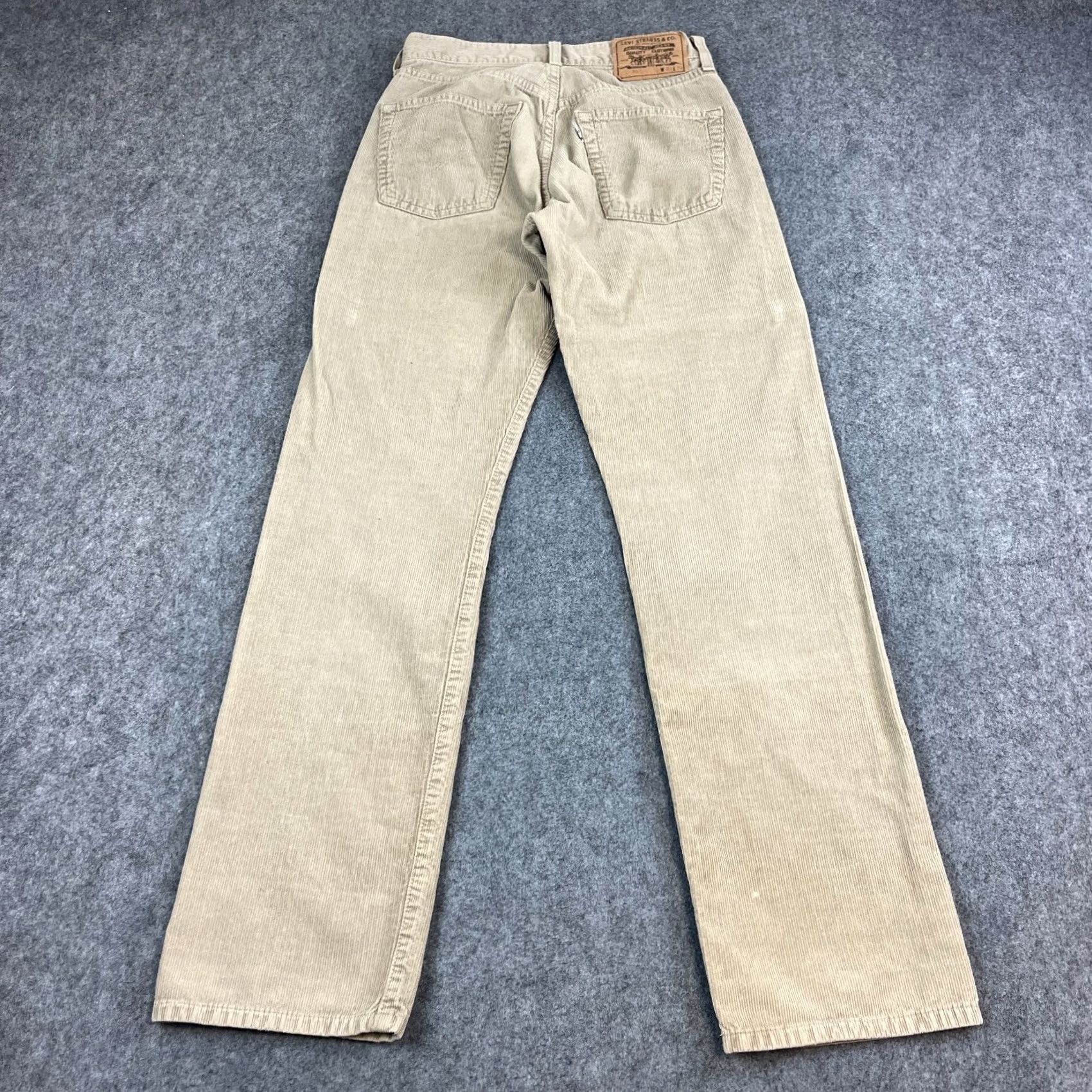 Levi's VINTAGE Levi's Jeans Womens Corduroy Straight 26 30 UK 6 High Waist Italian 90s Beige Cotton 5-Pocket Mens Womens 90s Size 26" / US 2 / IT 38 - 2 Thumbnail