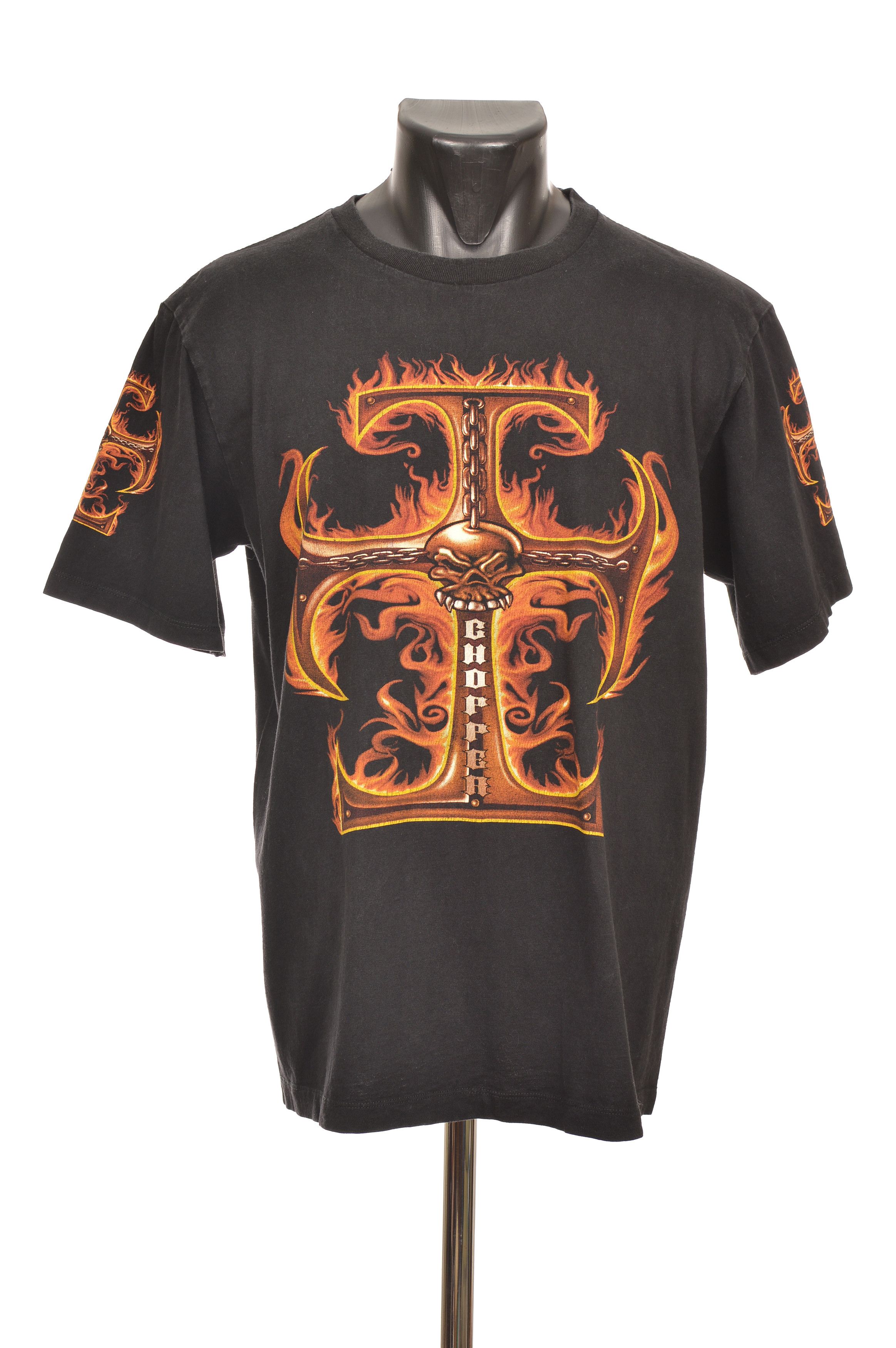 Vintage Rock Tees Chopper Burning Cross Vintage Biker T-Shirt Size US L / EU 52-54 / 3 - 1 Thumbnail