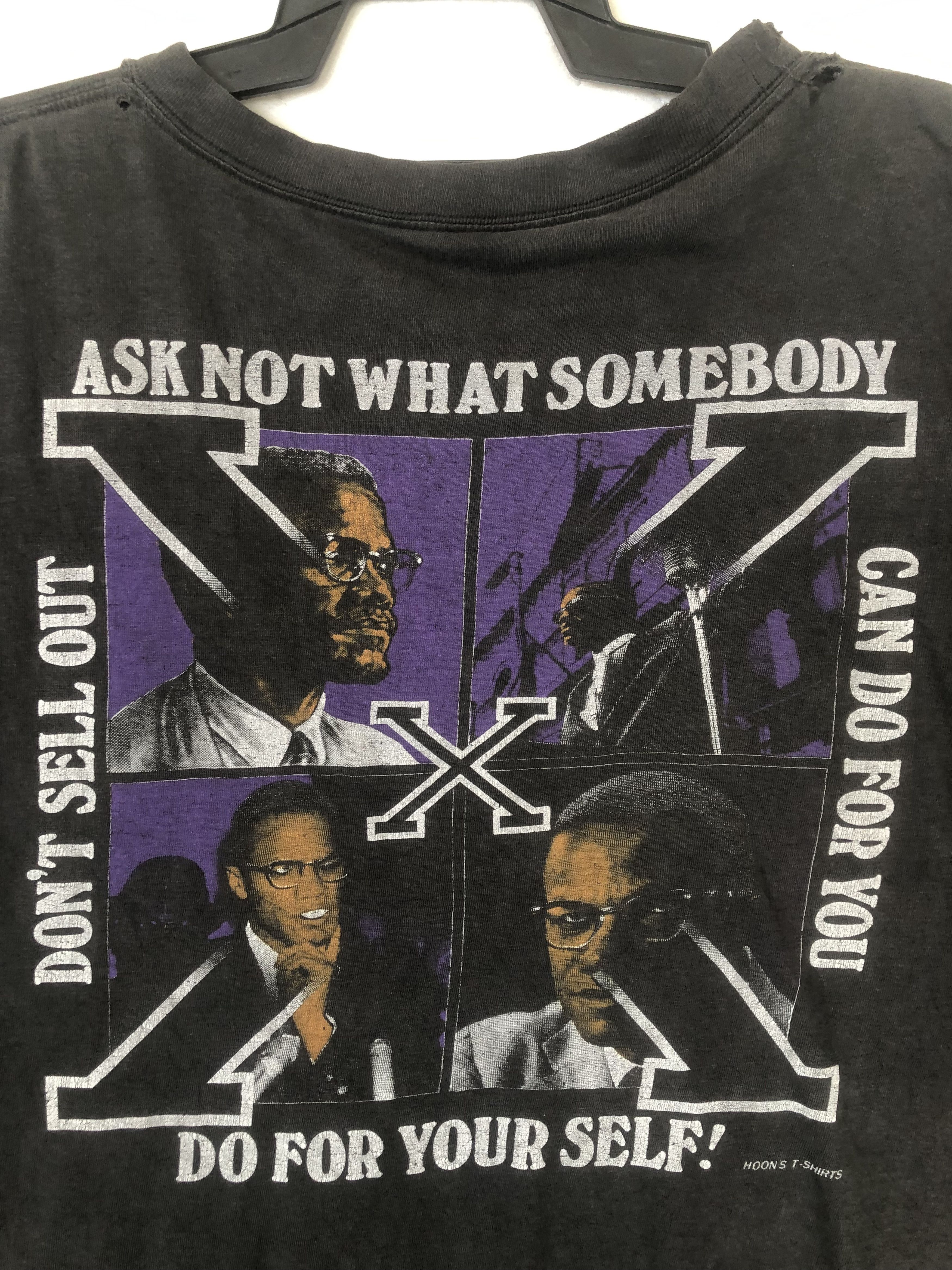 Vintage Thrashed vintage 90s MALCOM X Rare design Size US XL / EU 56 / 4 - 14 Thumbnail