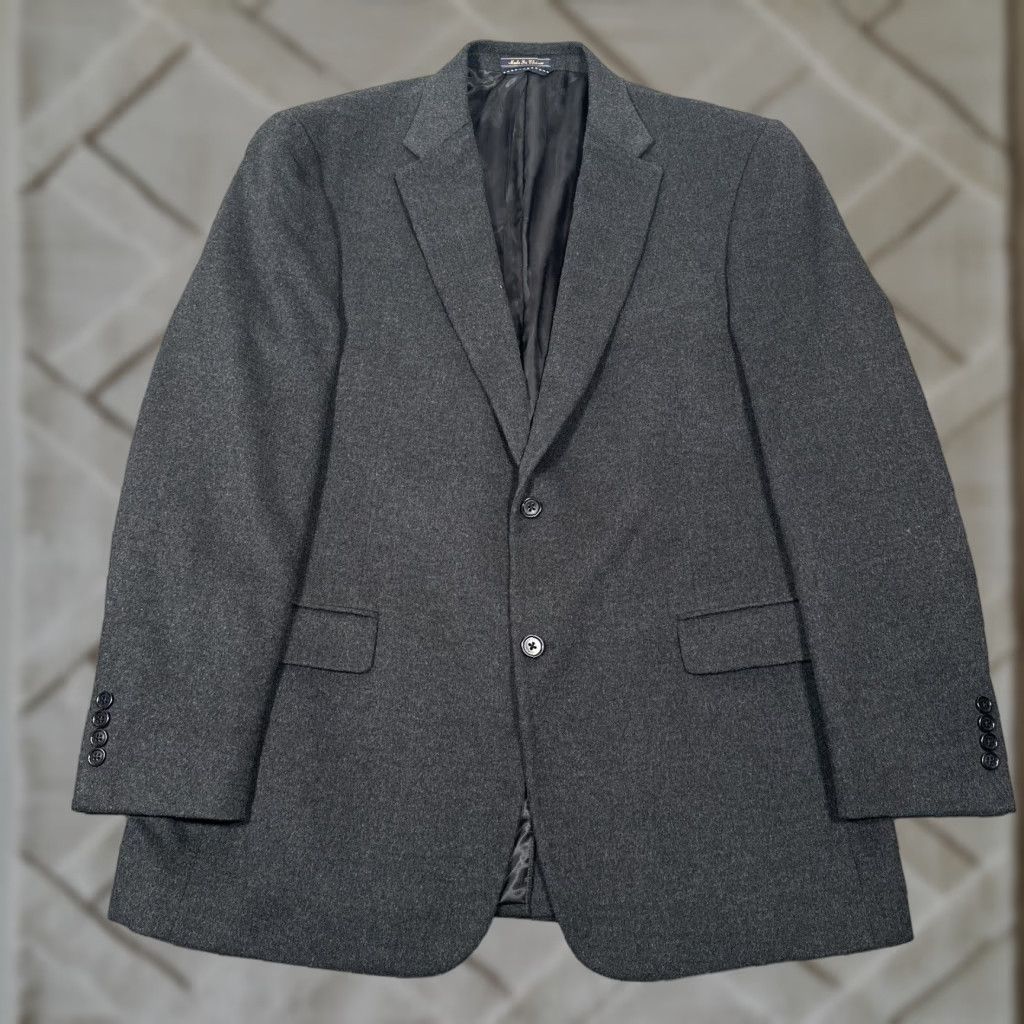 Tommy Hilfiger Blazer 44L Charcoal Gray Wool Silk Cashmere Sport