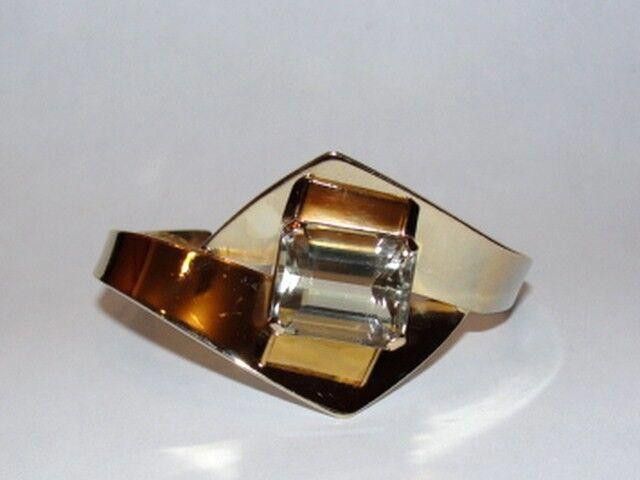 Other Israeli 14kt Gold Vermeil Sterling Smoky Quartz Bracelet Size ONE SIZE - 1 Thumbnail