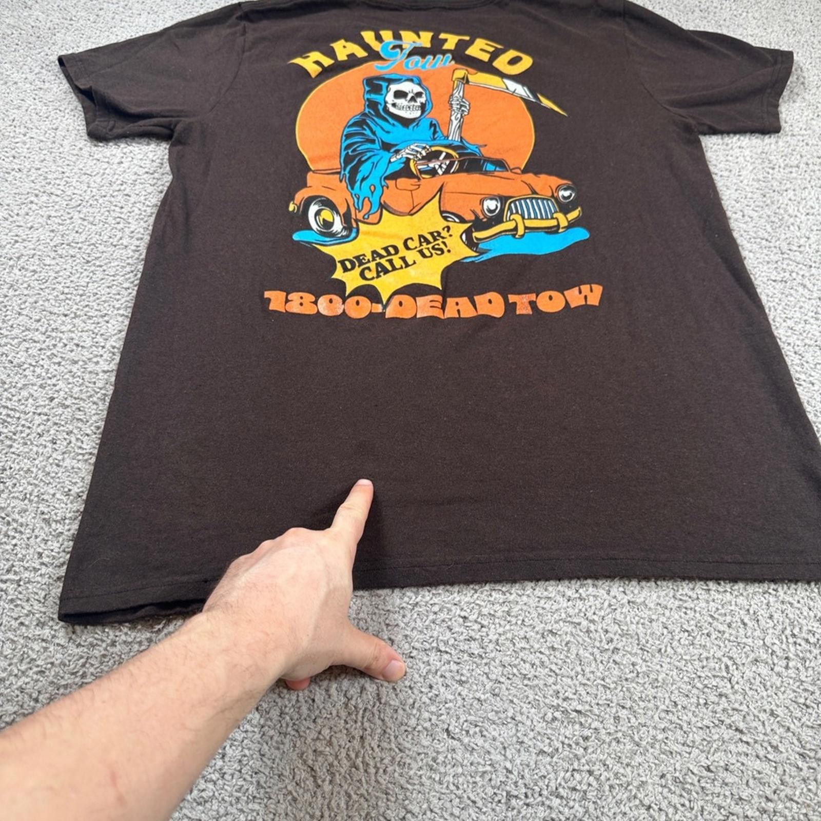 Other Return to Sender Haunted Tow Grim Reaper Car T Shirt Mens L Size US L / EU 52-54 / 3 - 5 Thumbnail