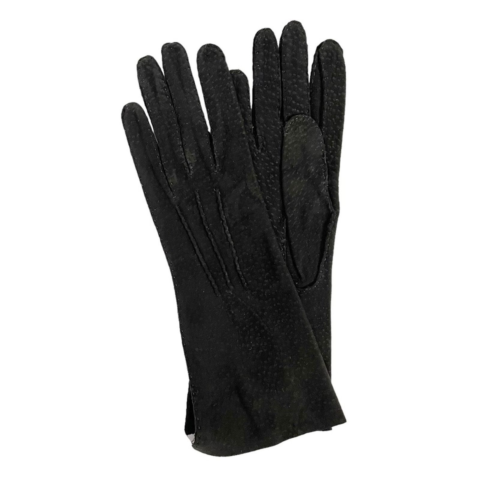 Vintage NWT Vintage Black Suede Carpincho (Capybara) Leather Gloves Size ONE SIZE - 1 Thumbnail