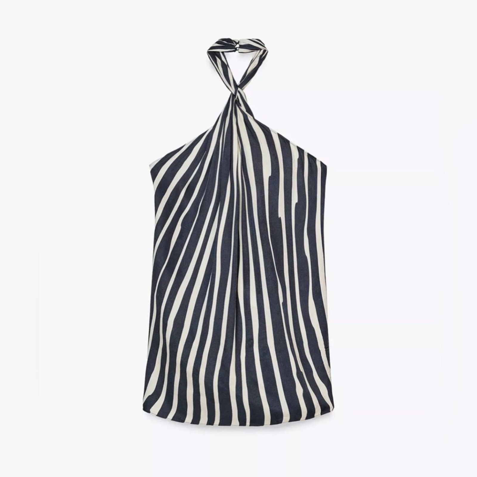 Zara Nwt- Zara-ZW Collection Stripe Halter Top-L Size L / US 10 / IT 46 - 4 Thumbnail