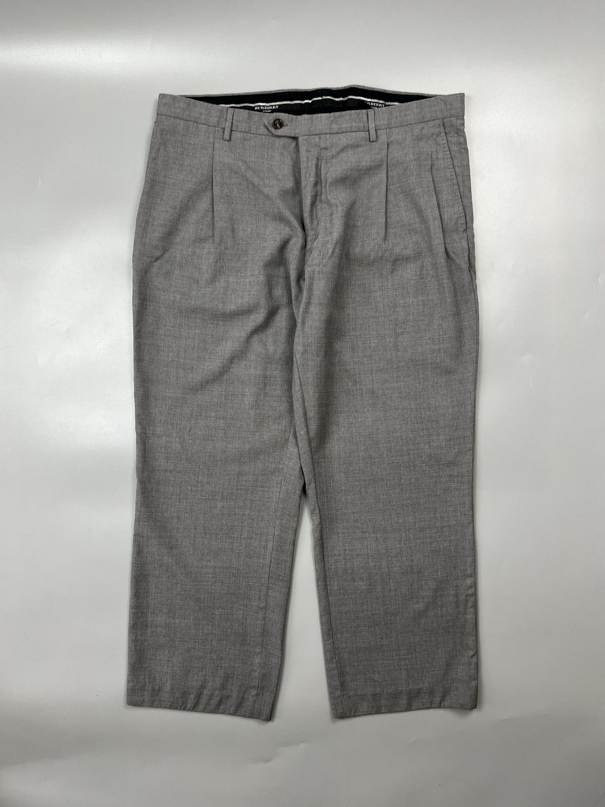 Burberry Burberry London Gray Wool Trousers (Y0530) Size US 40 / EU 56 - 1 Thumbnail