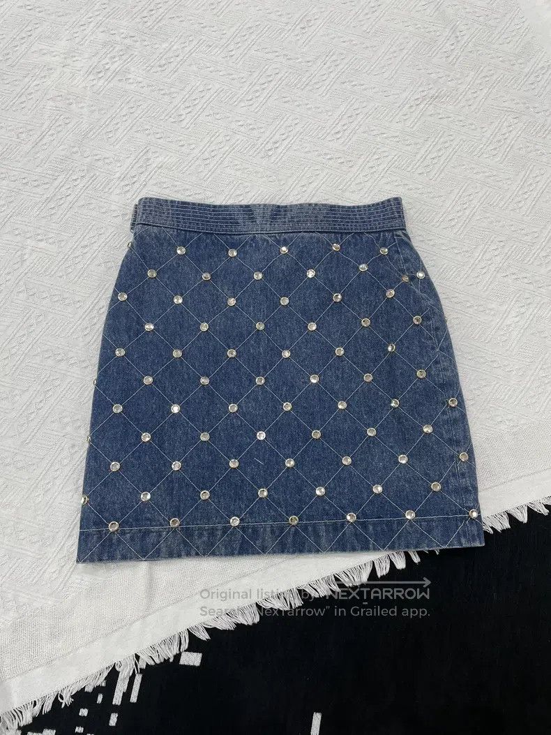 Gucci Gucci Blue denim rhinestone skirt Size 28" / US 6 / IT 42 - 3 Thumbnail
