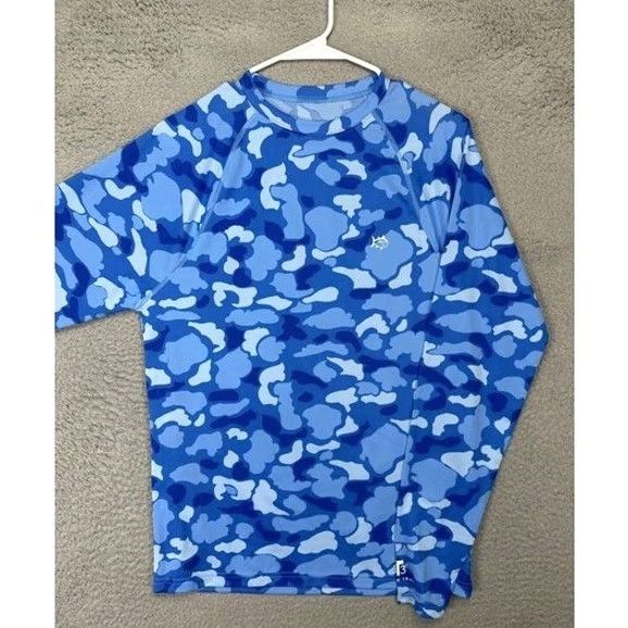 Southern Tide Southern Tide T3 Tide To Trail Shirt Mens Small Blue Camo Long Sleeve Activewear Shirt Size US S / EU 44-46 / 1 - 4 Thumbnail