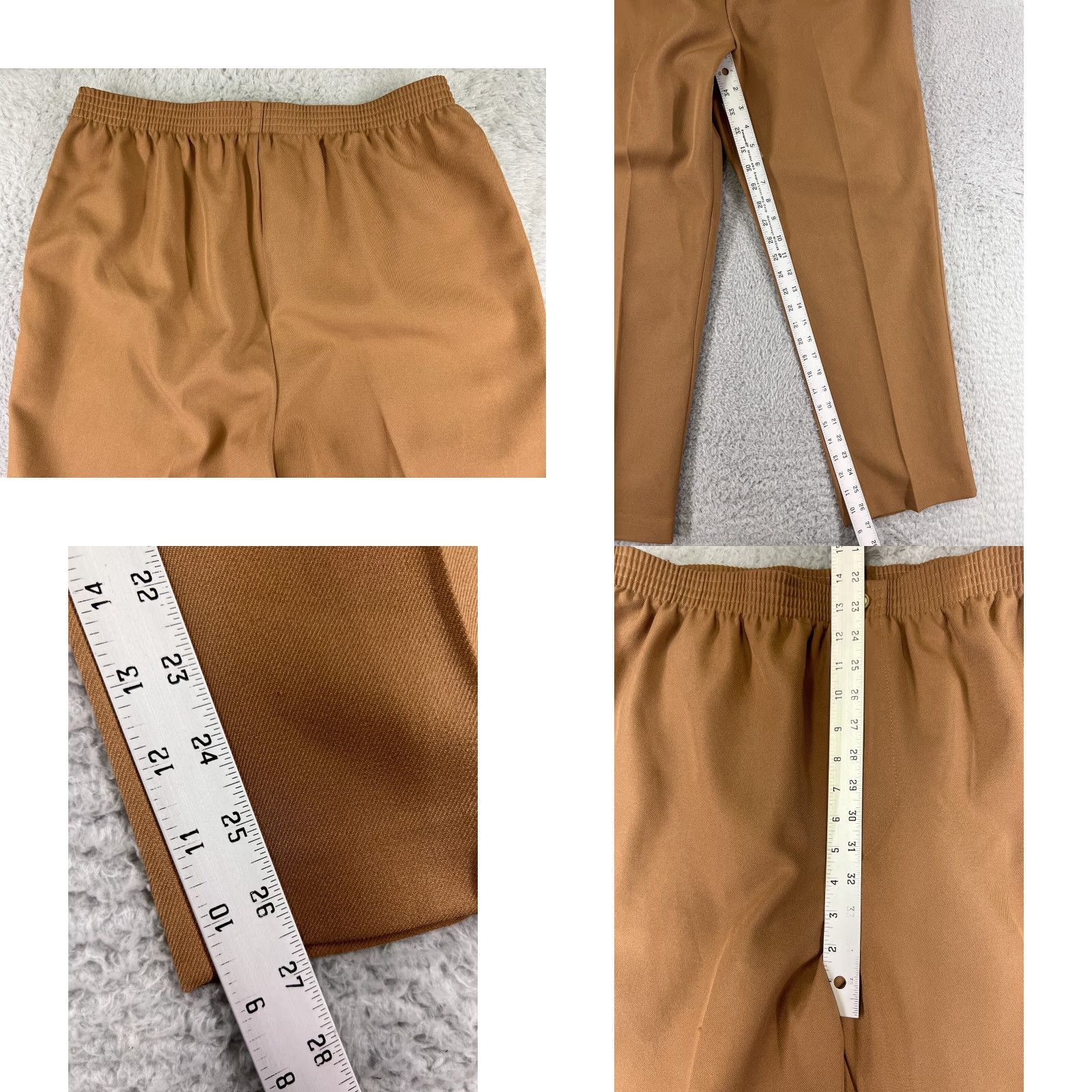 Vintage Sasson By Mustang Pants Womens 10 Beige 36x27 100% Polyester Elastic Waist Size 32" / US 10 / IT 46 - 8 Thumbnail