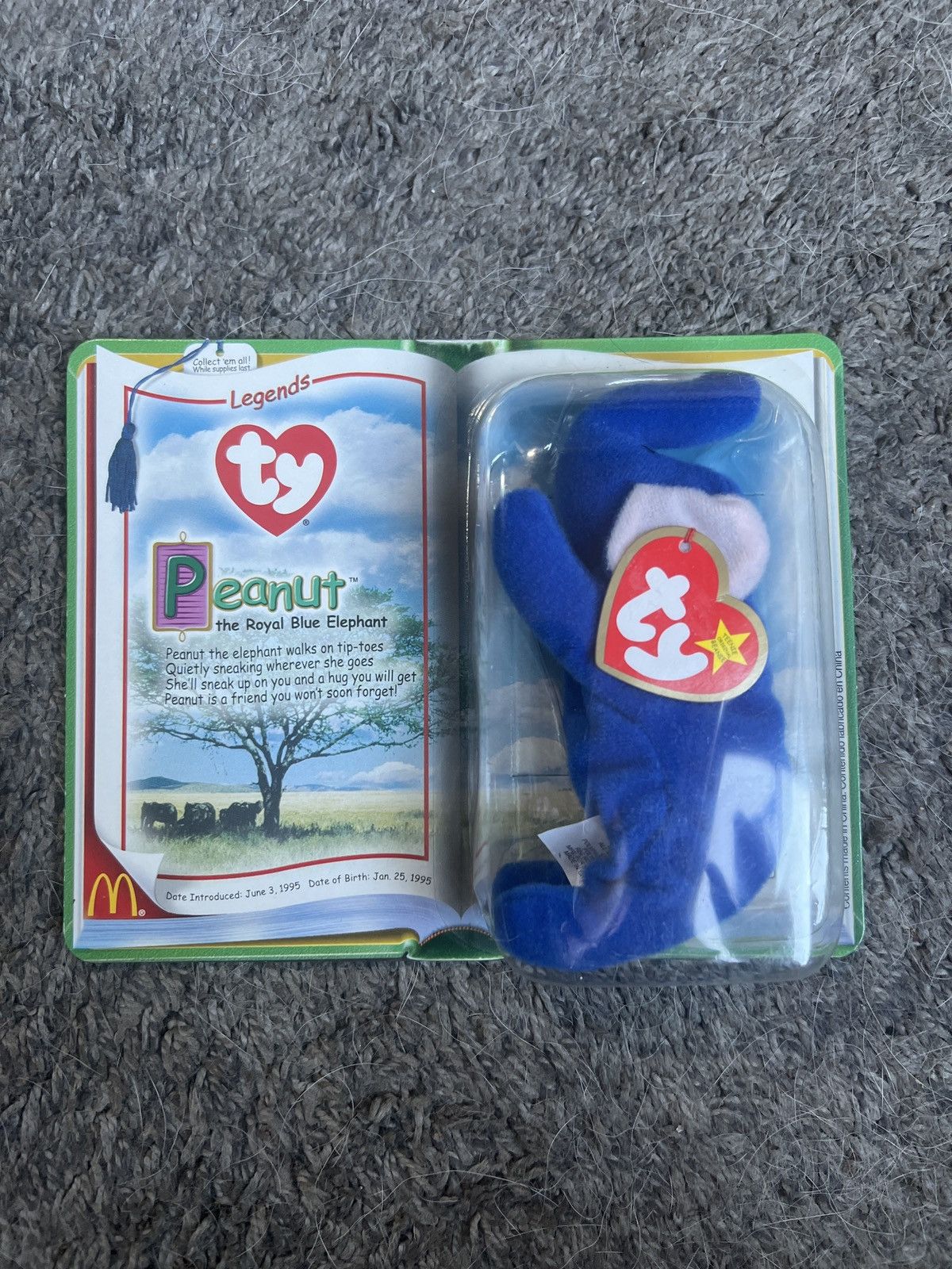 Vintage 2000 McDonald’s Ty Peanut The Royal Blue Elephant Beanie Size ONE SIZE - 1 Thumbnail