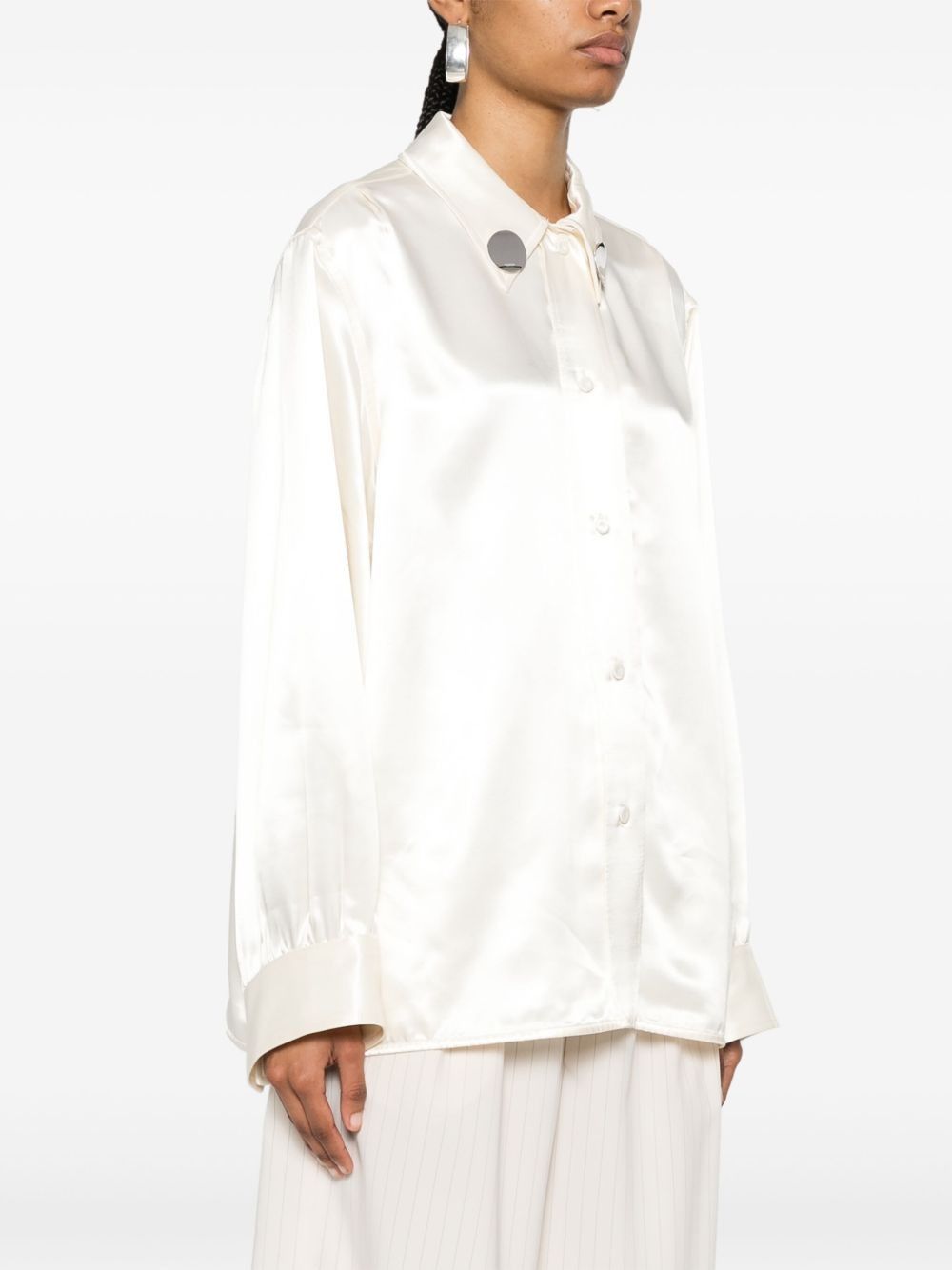 Jil Sander o1w1db10825 Shirt in Ivory Size M / US 6-8 / IT 42-44 - 3 Thumbnail