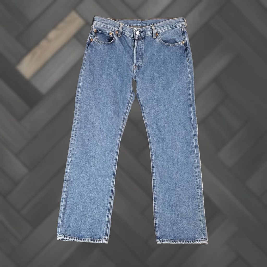 Levi's 501 Jeans Men's Regular Fit 34 x 30 Blue Denim Retro 90s Style
