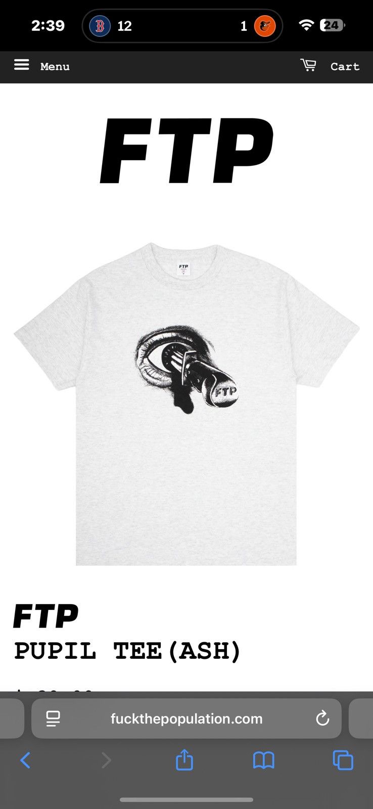 Fuck The Population Fuck The Population PUPIL TEE (ASH) Size US L / EU 52-54 / 3 - 3 Thumbnail